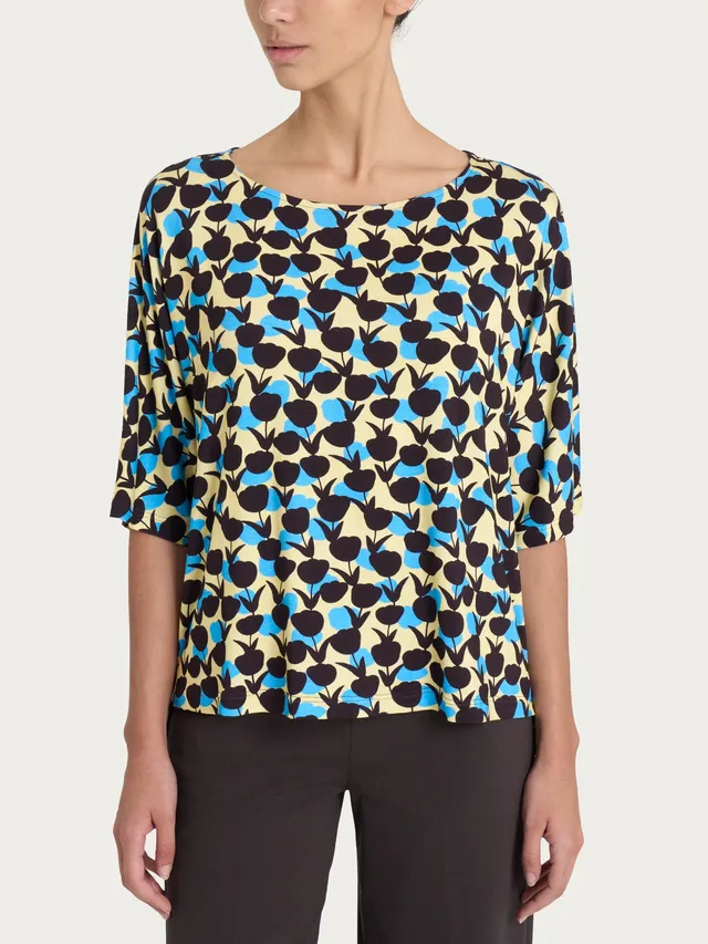 Ragno Viscosa Summer blusa tulipani Pale Banana manica gomito