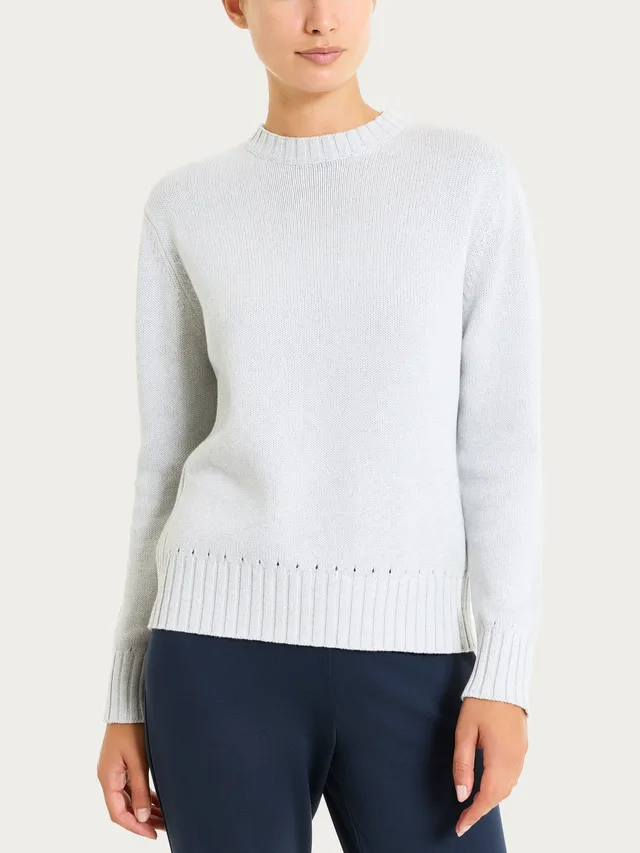 Ragno Winter Cotton maglia girocollo Dawn Blue Mel. puro cotone