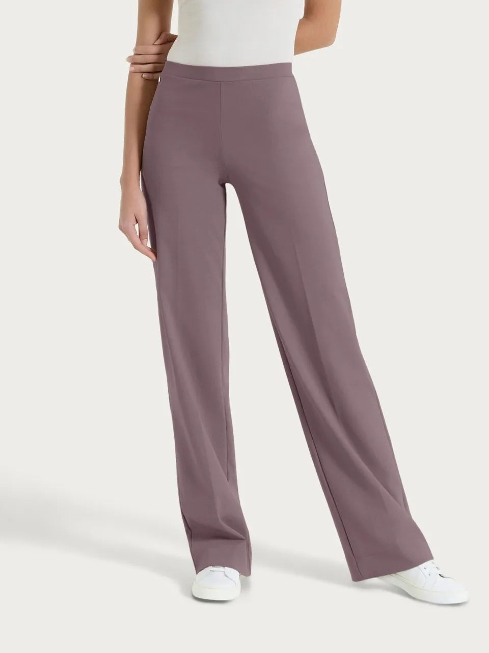 Ragno Compact Light pantalone ampio donna plum truffle wide leg