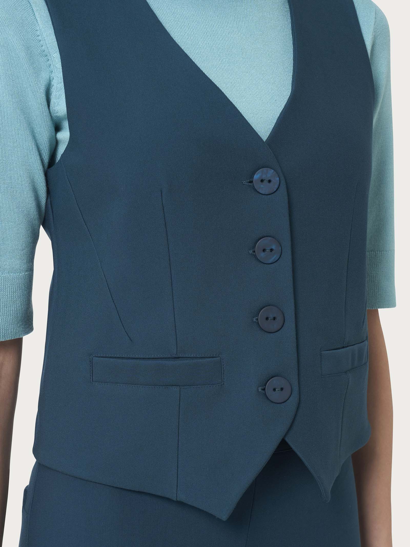 Ragno Compact gilet quattro bottoni Reflecting Pond blu