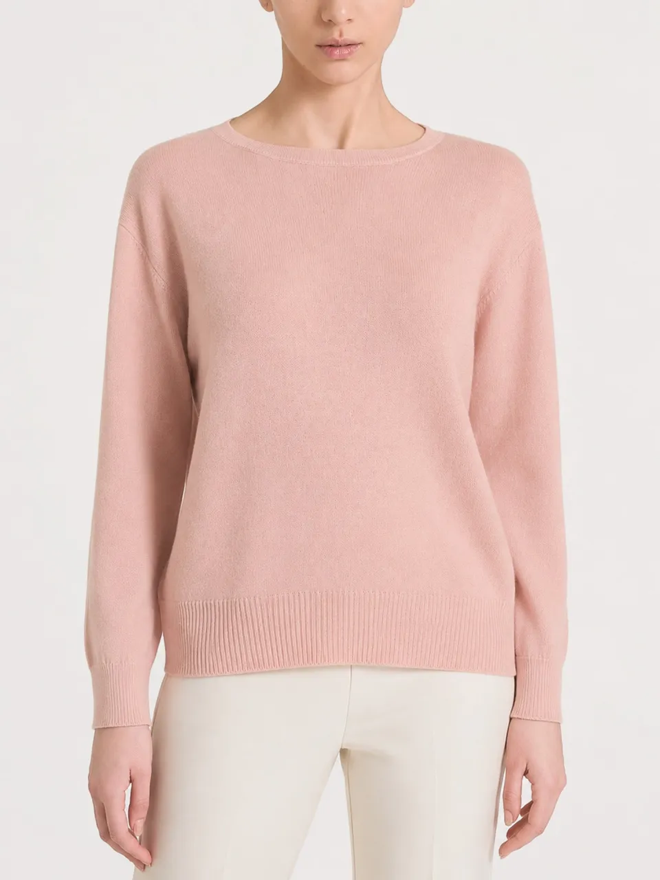 Ragno Merino Soft Scollo a Barchetta Maglia Cameo Rose pura lana