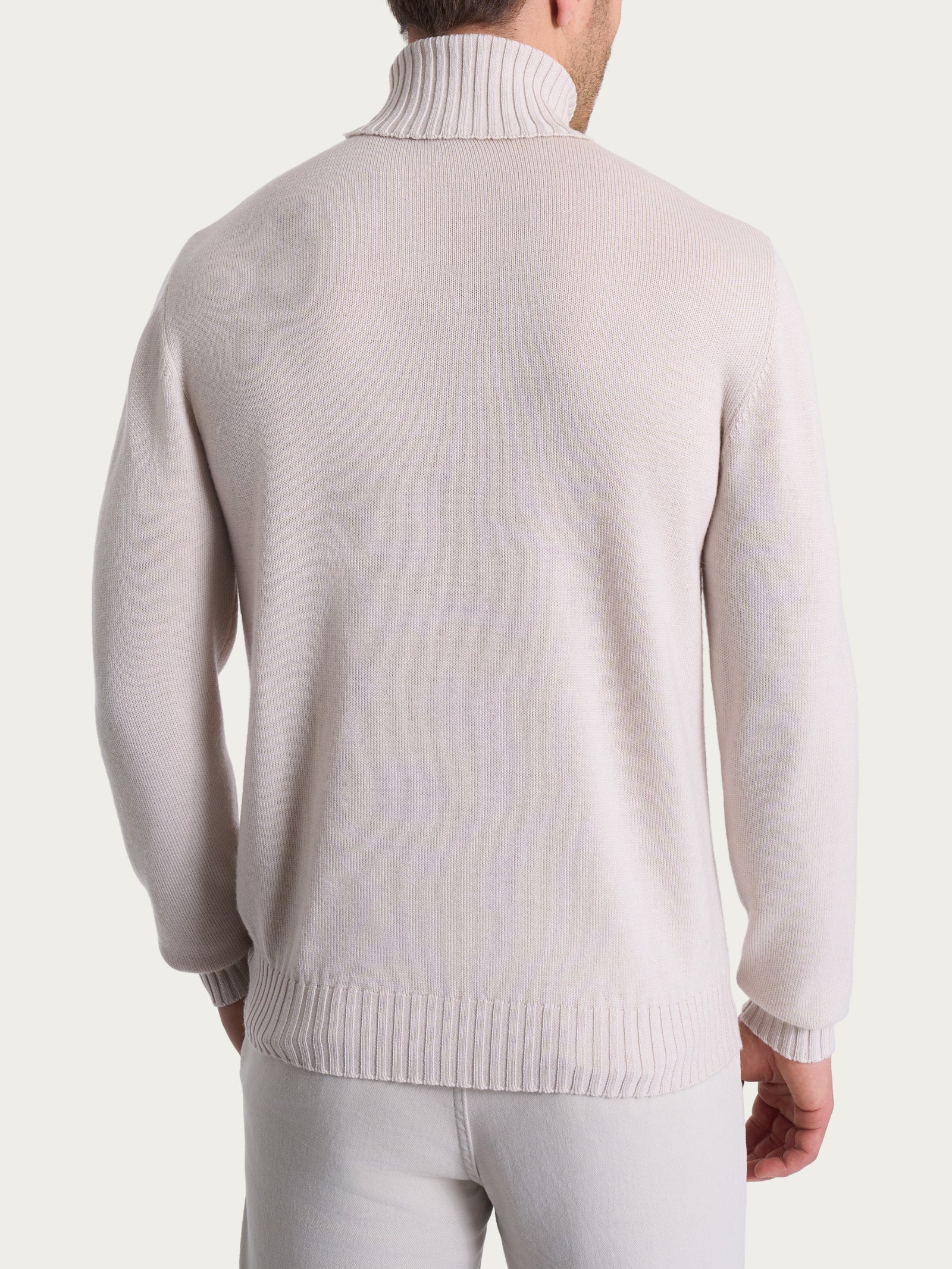 Ragno Merino Soft dolcevita uomo Champignon lana
