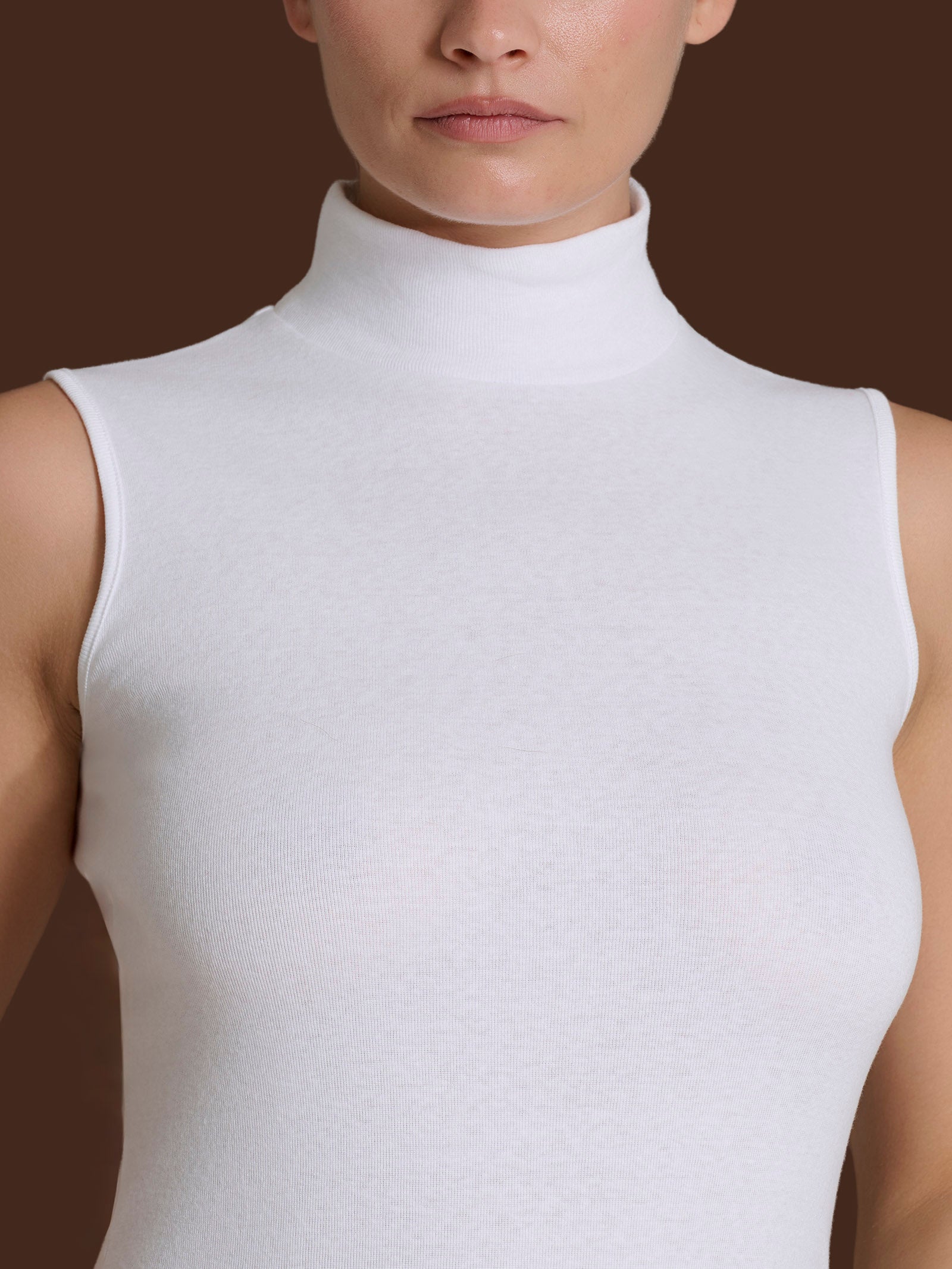 Ragno Thermo Cotton Chocolate smanicato collo alto