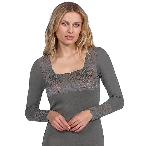 Lady C EGI Maglia ricamata lana merinos pizzo