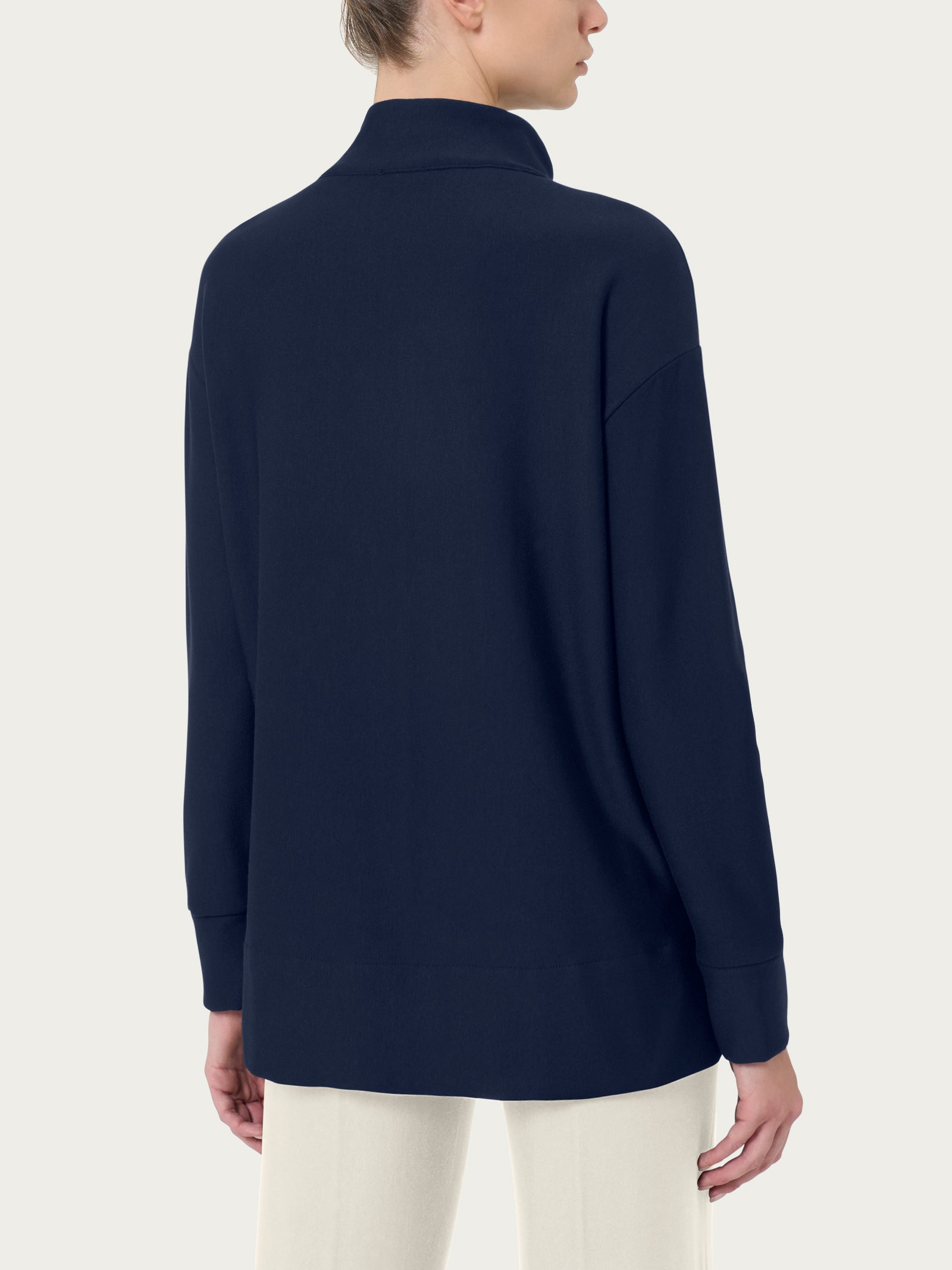 Ragno Relaxed Wardrobe Felpa Zip Viscosa Blu Donna