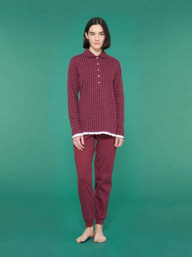 Ragno Pigiama Serafino Cotone Fantasia Zinfandel Interlock