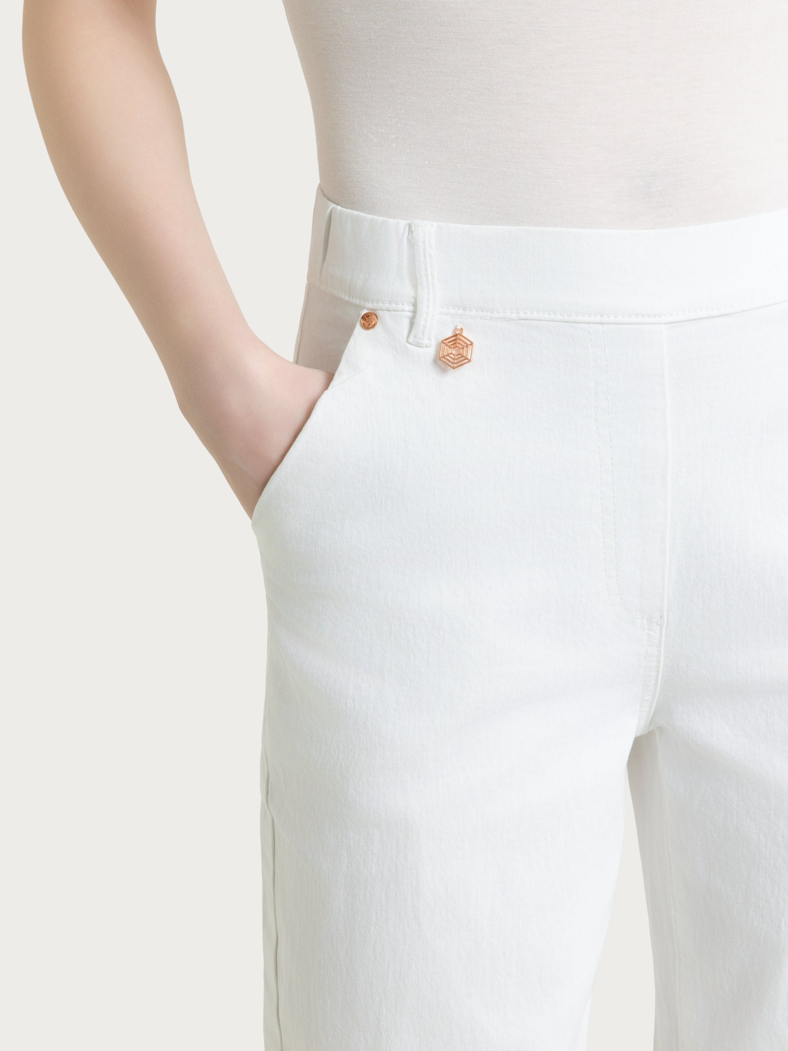 Ragno Super Denim Jeans Ampio Bianco Wide Leg