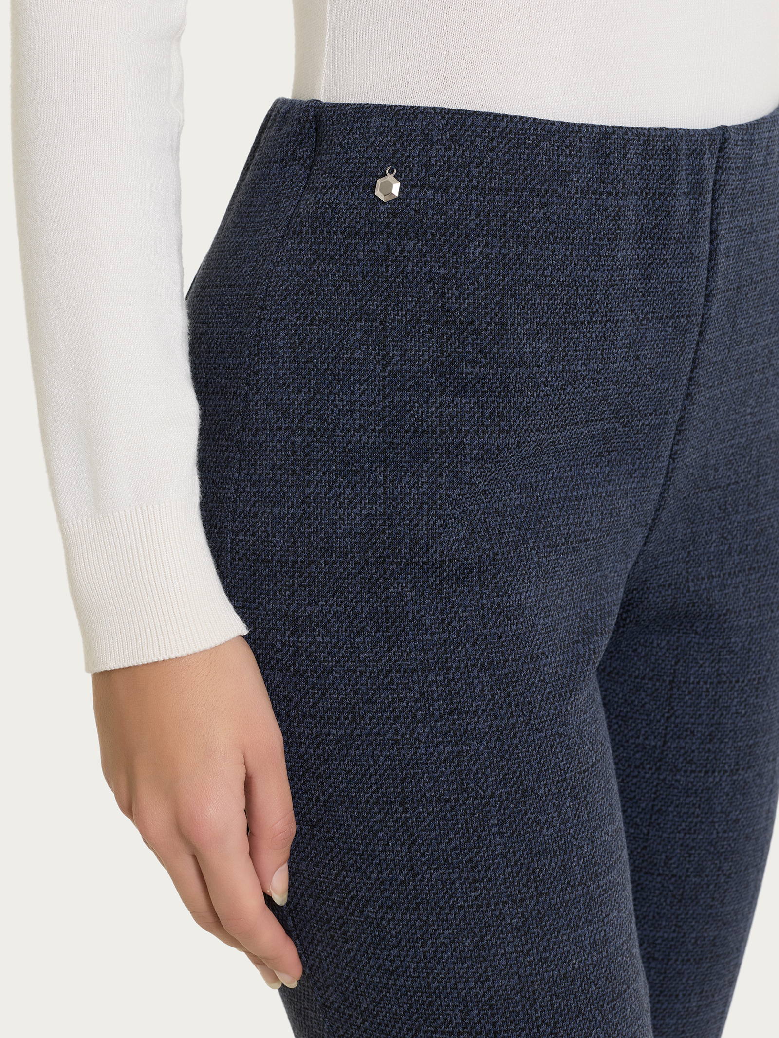 Ragno Jacquard pantalone sigaretta skinny Fant. Bleu