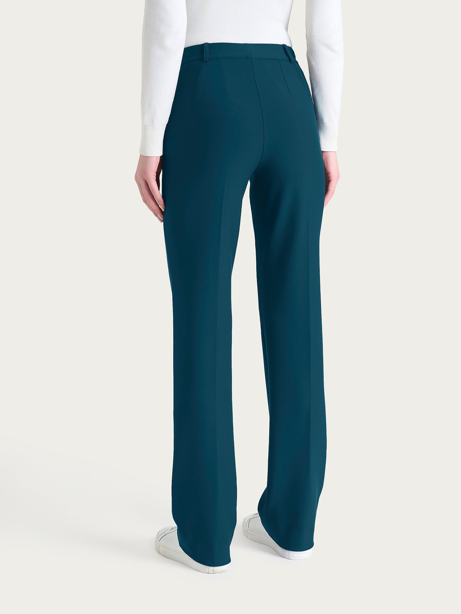 Ragno Compact pantalone wide leg blu con tasche
