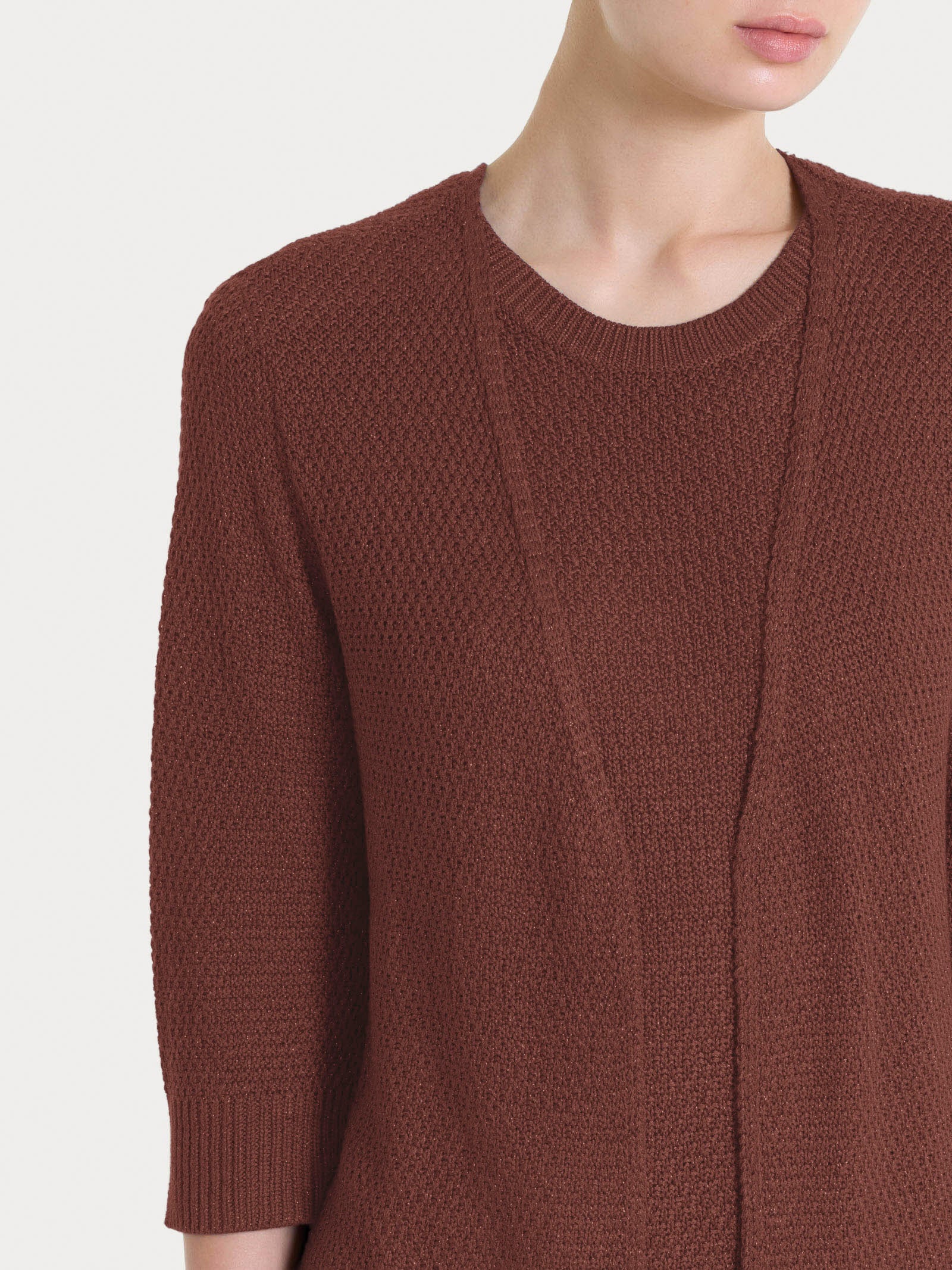 Ragno Cardigan Aperto Lurex Rice Stitch Cappuccino