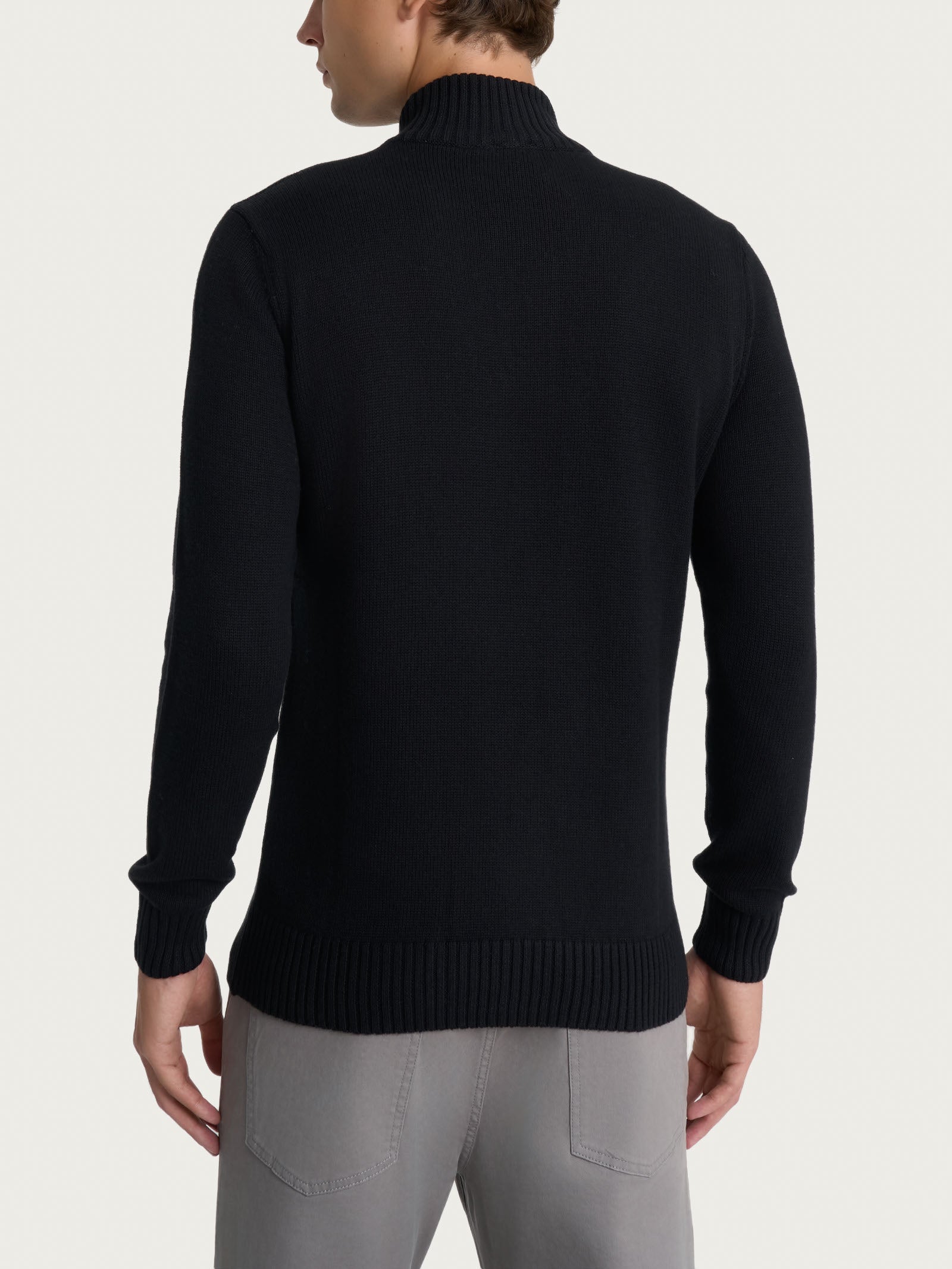 Ragno Merino Soft Lupetto Bottoni Nero misto lana