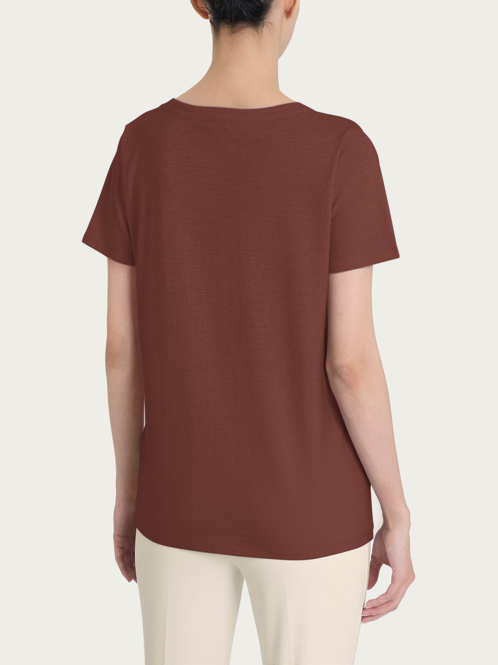 Ragno Maglietta Girocollo Slub Jersey Cotone Cappuccino