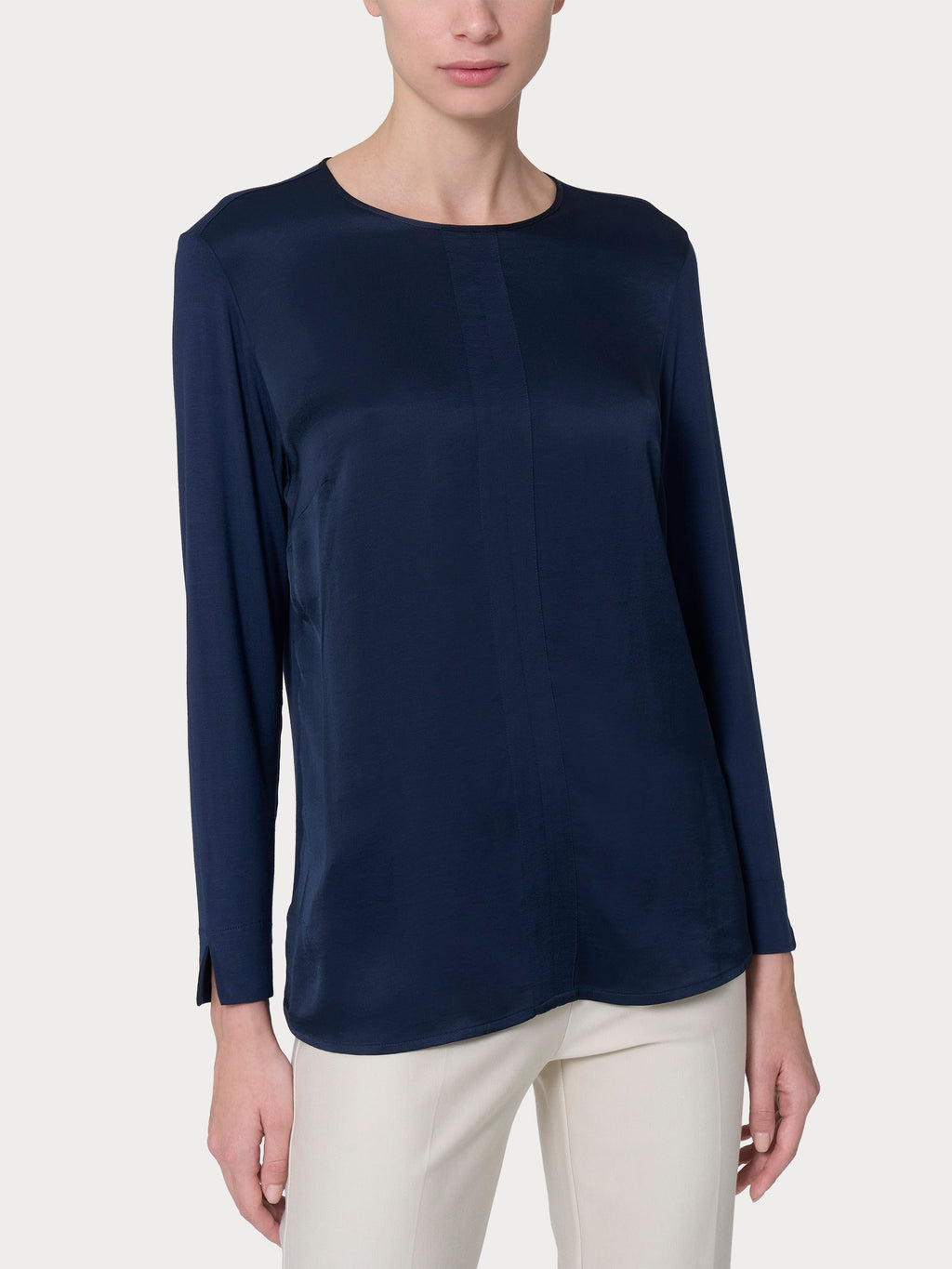 Ragno Viscosa Summer blusa collo tondo Bleu viscosa