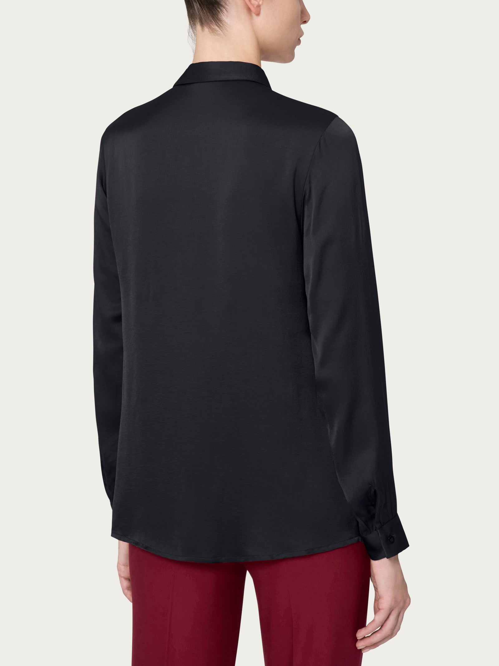 Ragno Pret-a-Porter camicia EcoSeta Nero manica lunga