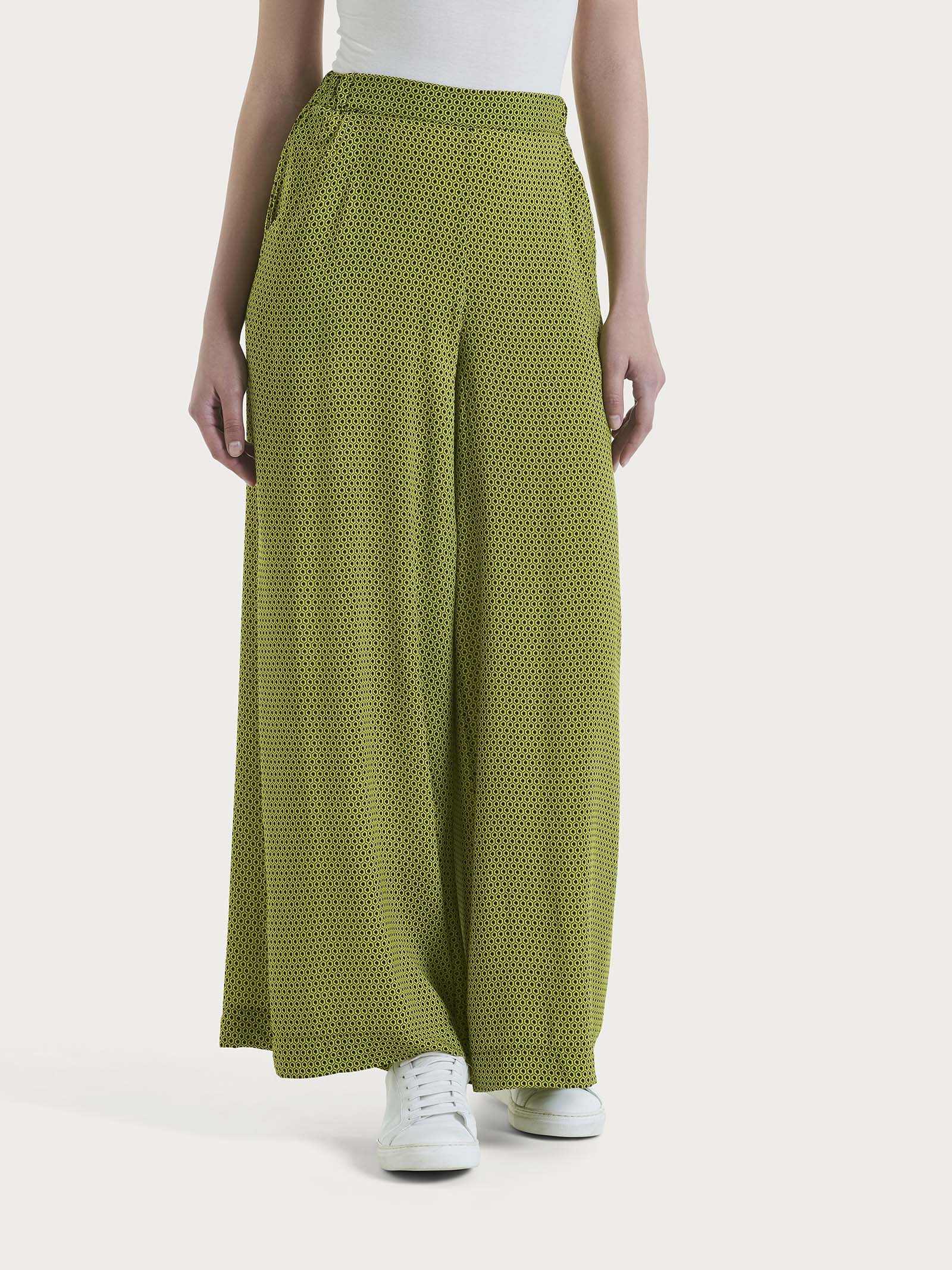 Ragno EcoSeta Pantalone Palazzo The Wide Leg Fant. Sphagnum