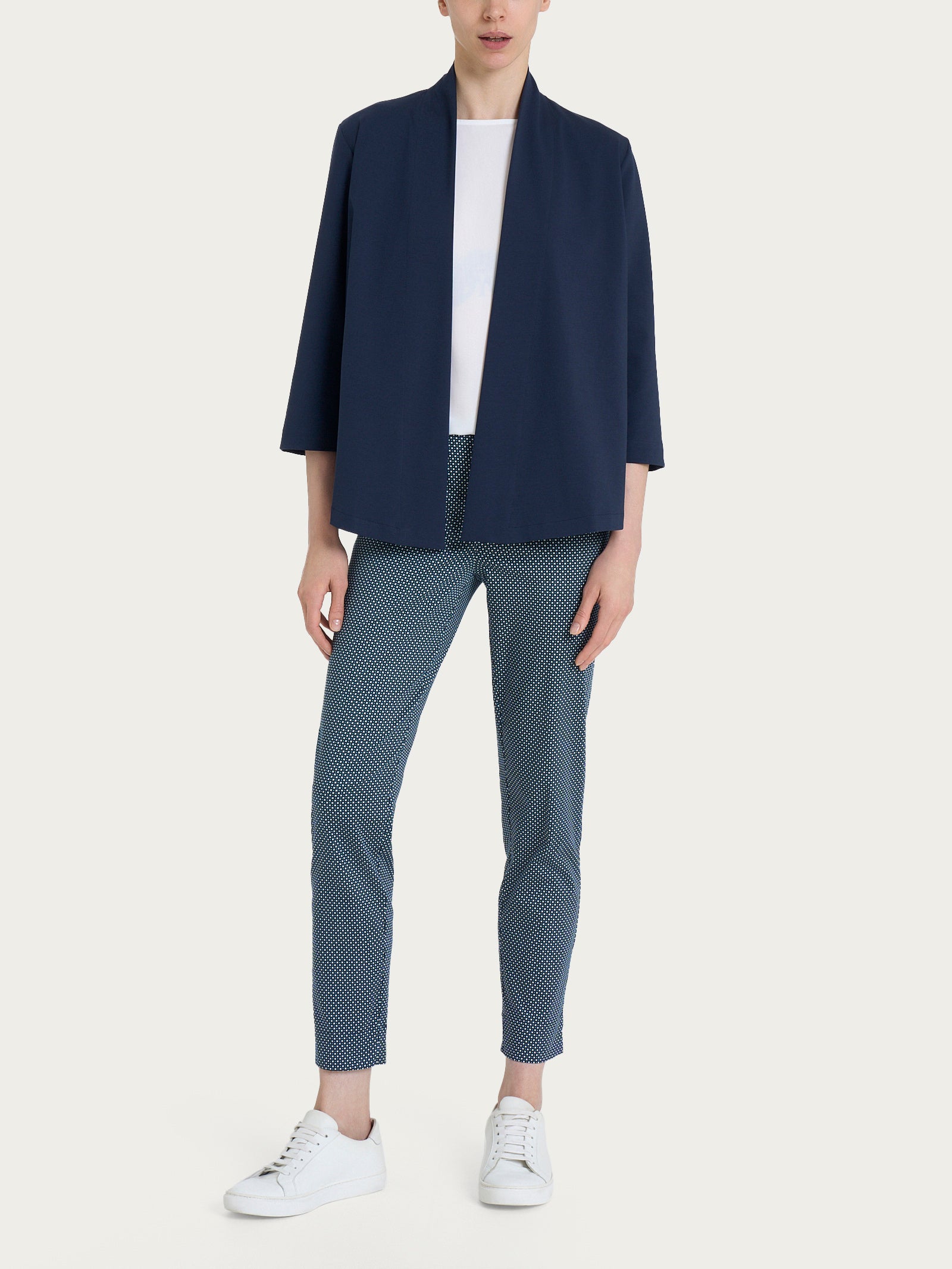 Ragno Compact Light cardigan aperto Bleu manica 3/4 leggero