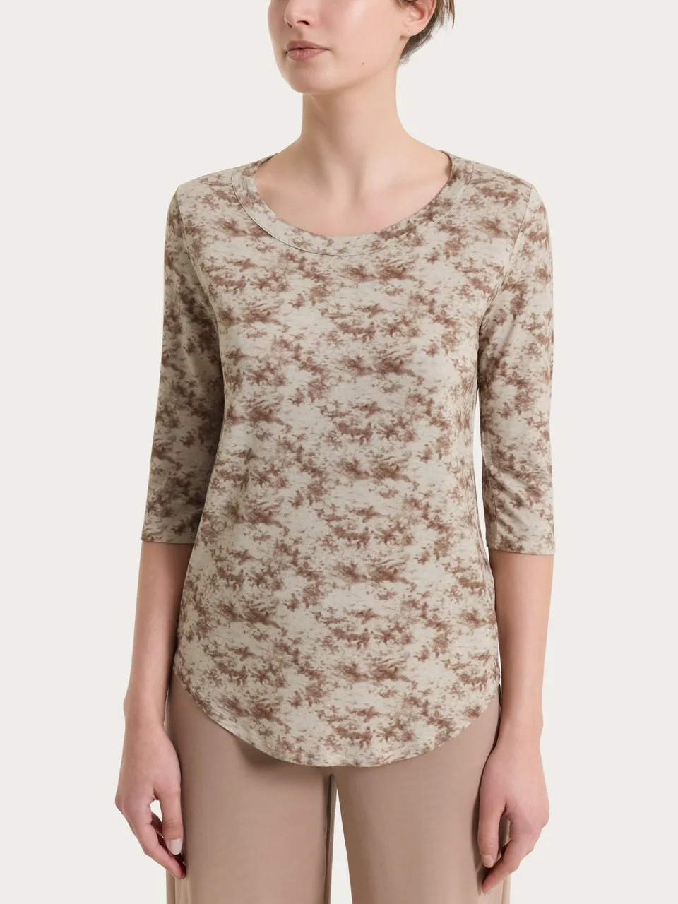 Ragno Gem t-shirt manica 3/4 crepe fantasia Dark Olive