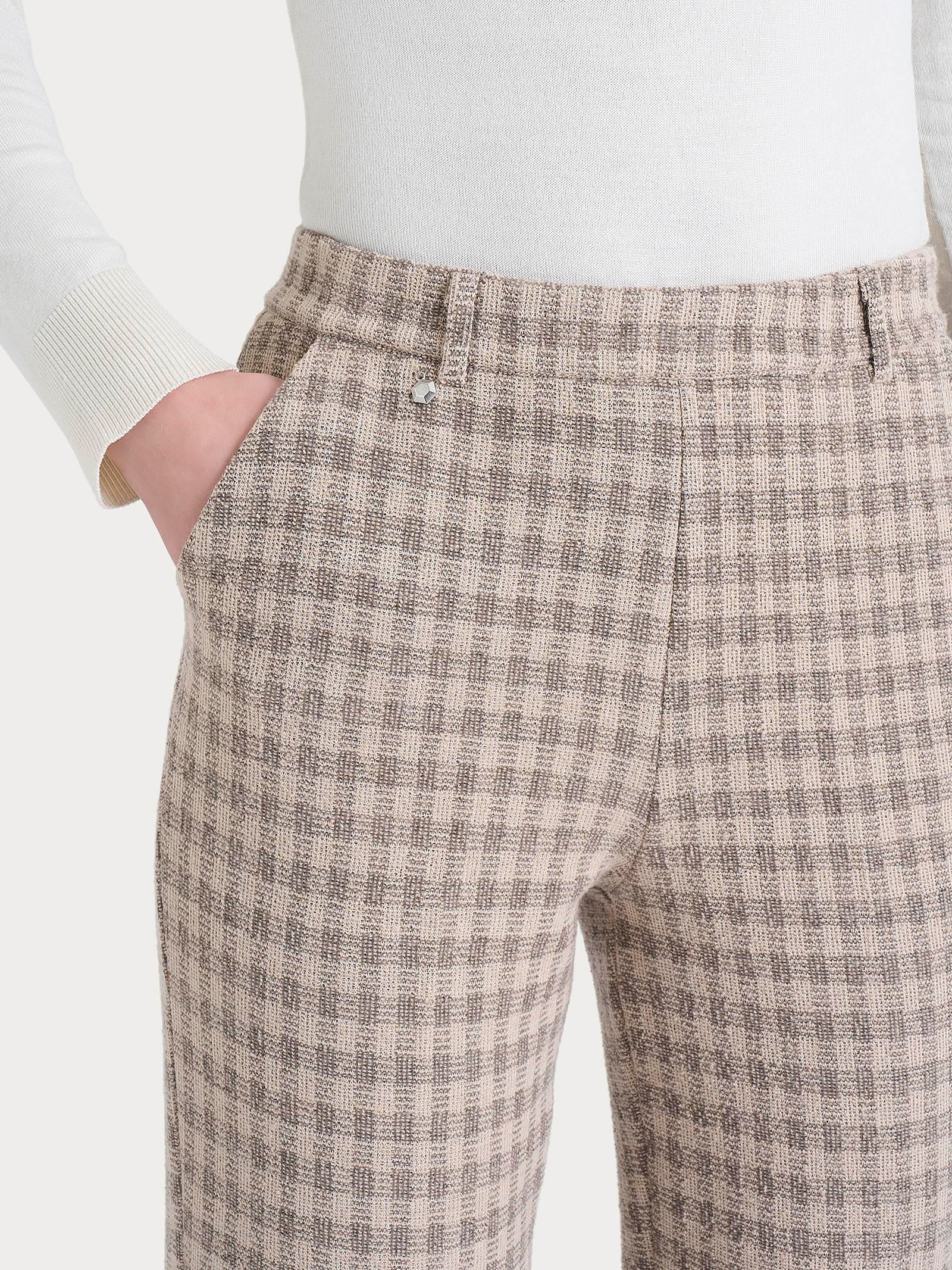 Ragno Eco Jacquard pantalone dritto misto lana pine bark