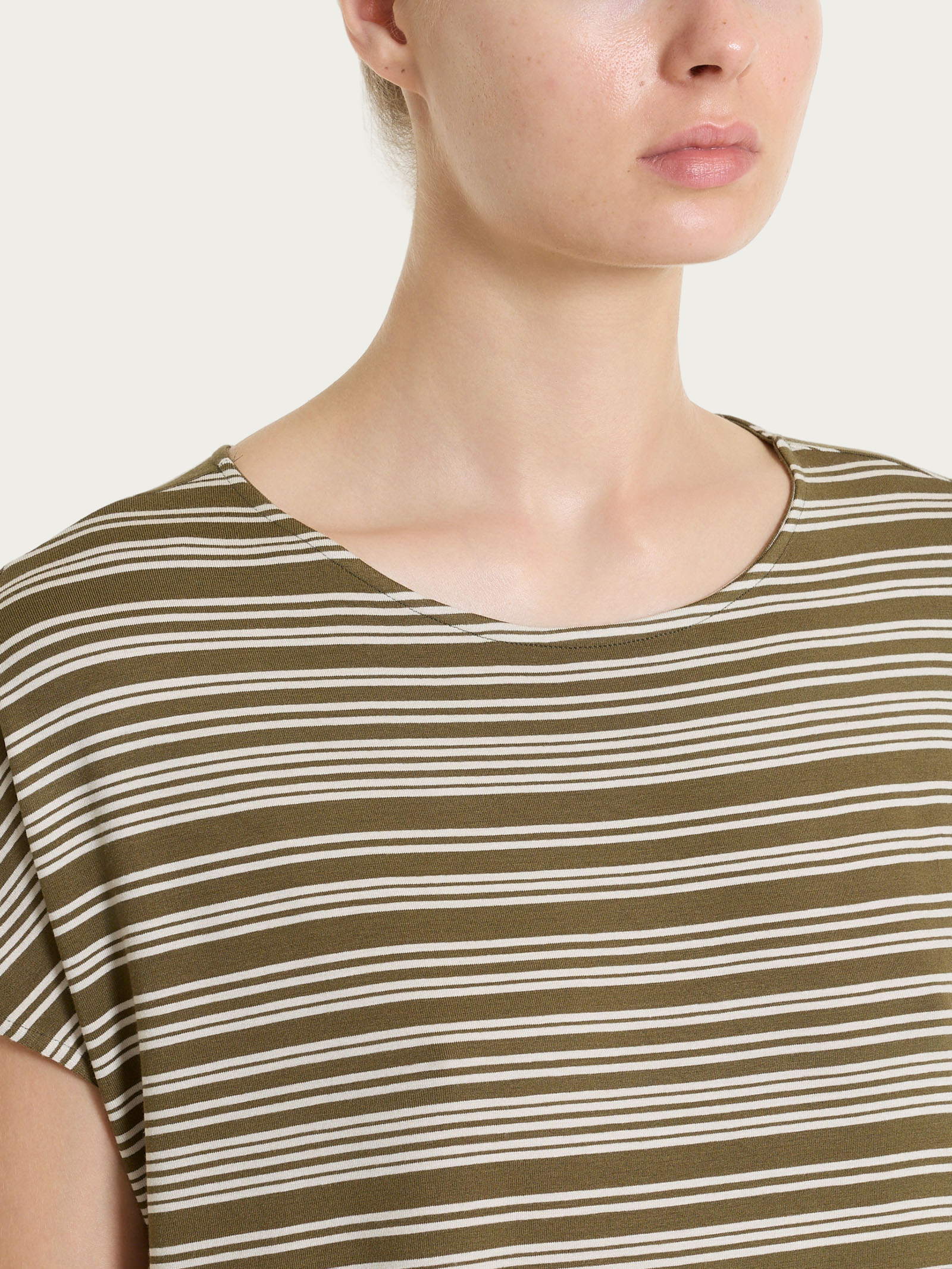Ragno Perfetta Revolution Girocollo maglietta Dark Olive a righe