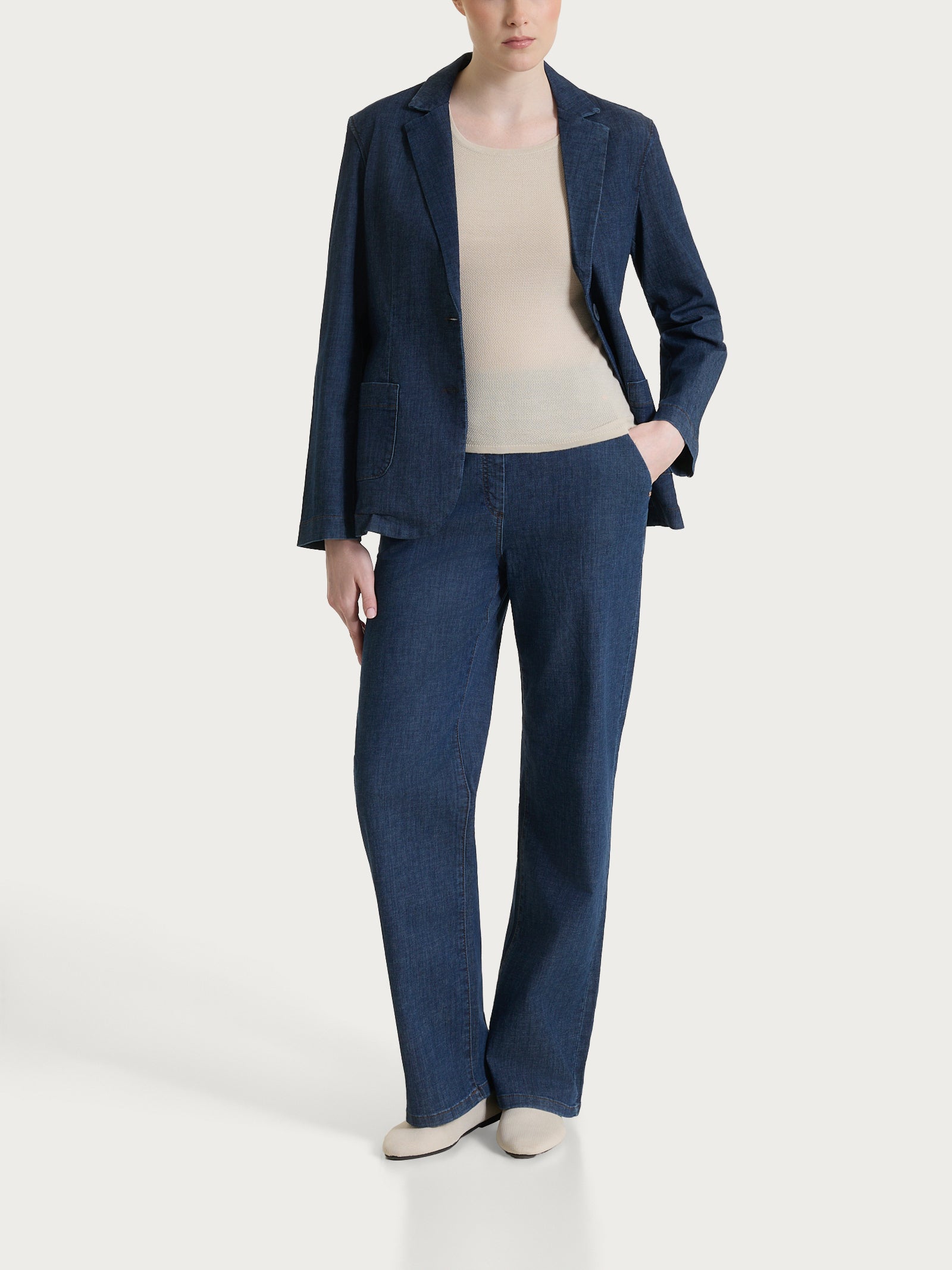 Ragno Light Denim blazer due bottoni jeans blu