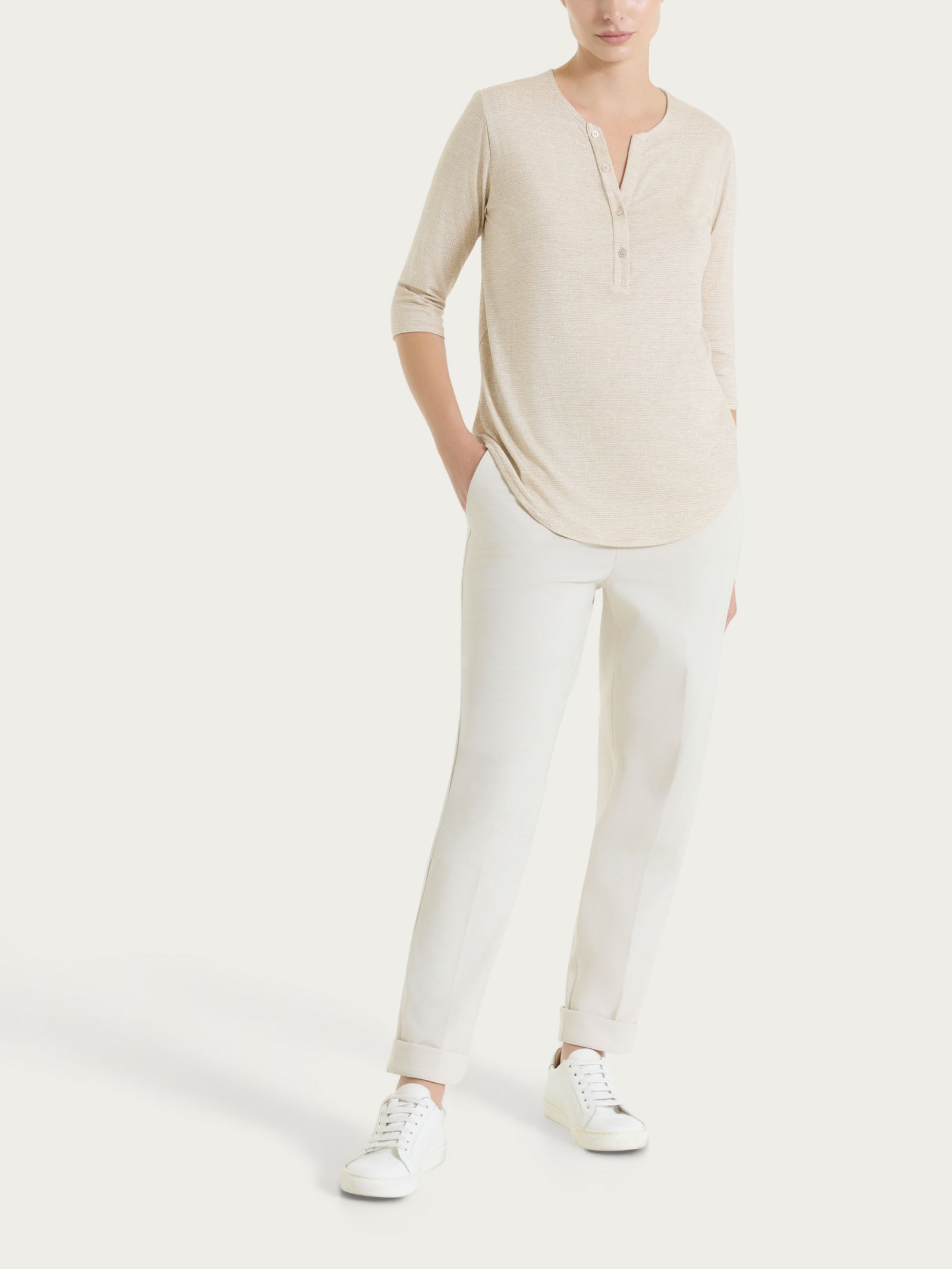 Ragno Compact Light pantalone carota Champignon tasche