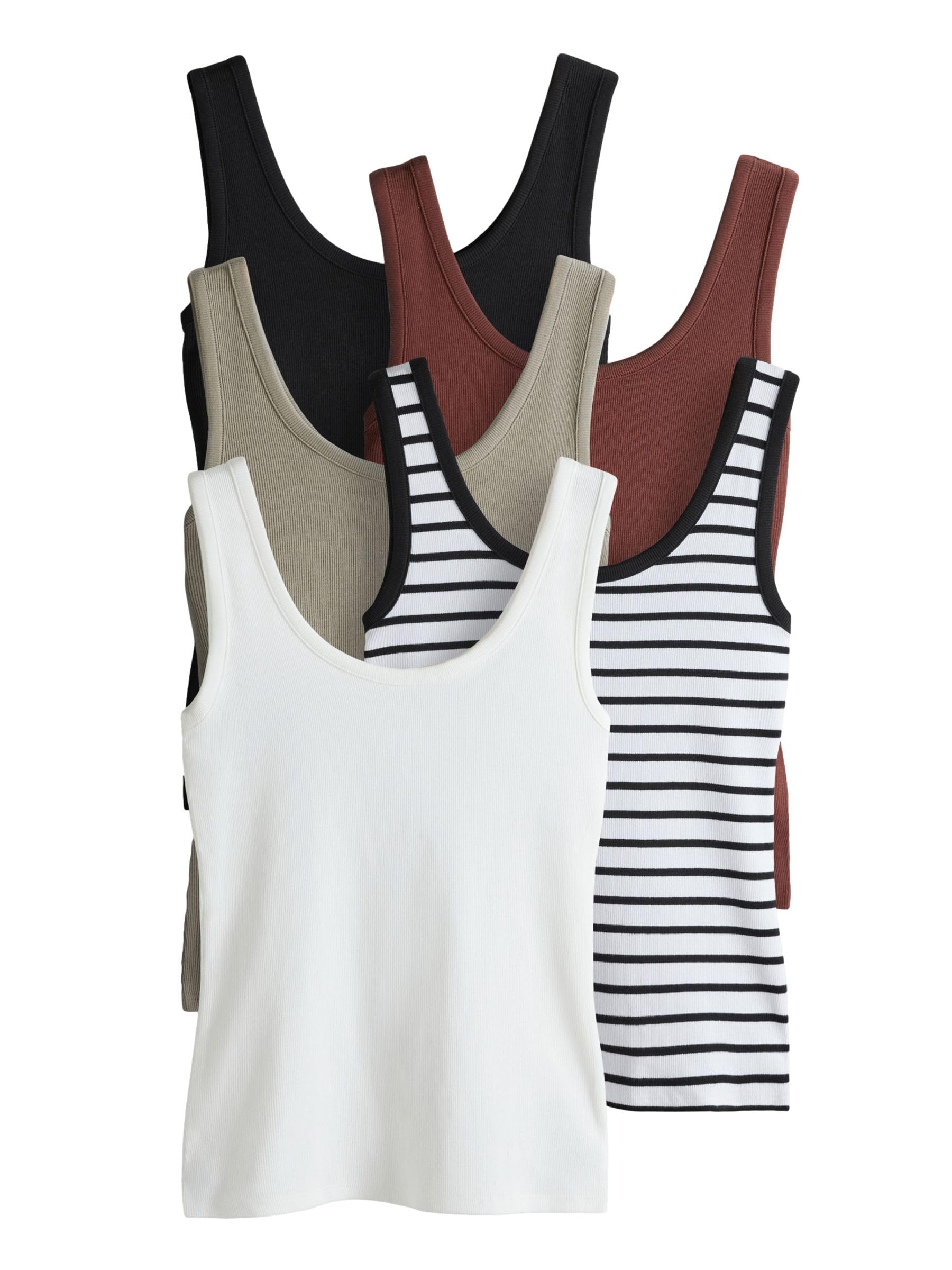 Next The Set Canotta coste slim donna confezione 5 cotone