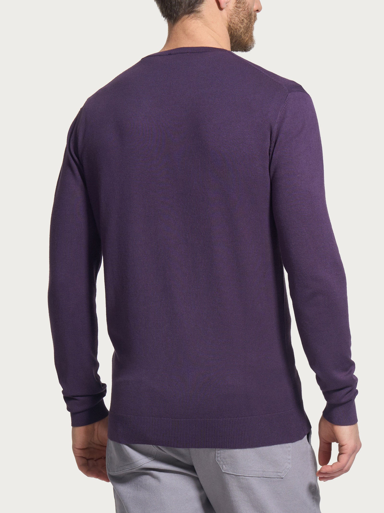 Ragno Four Seasons pull scollo a V Sunset Purple uomo misto viscosa