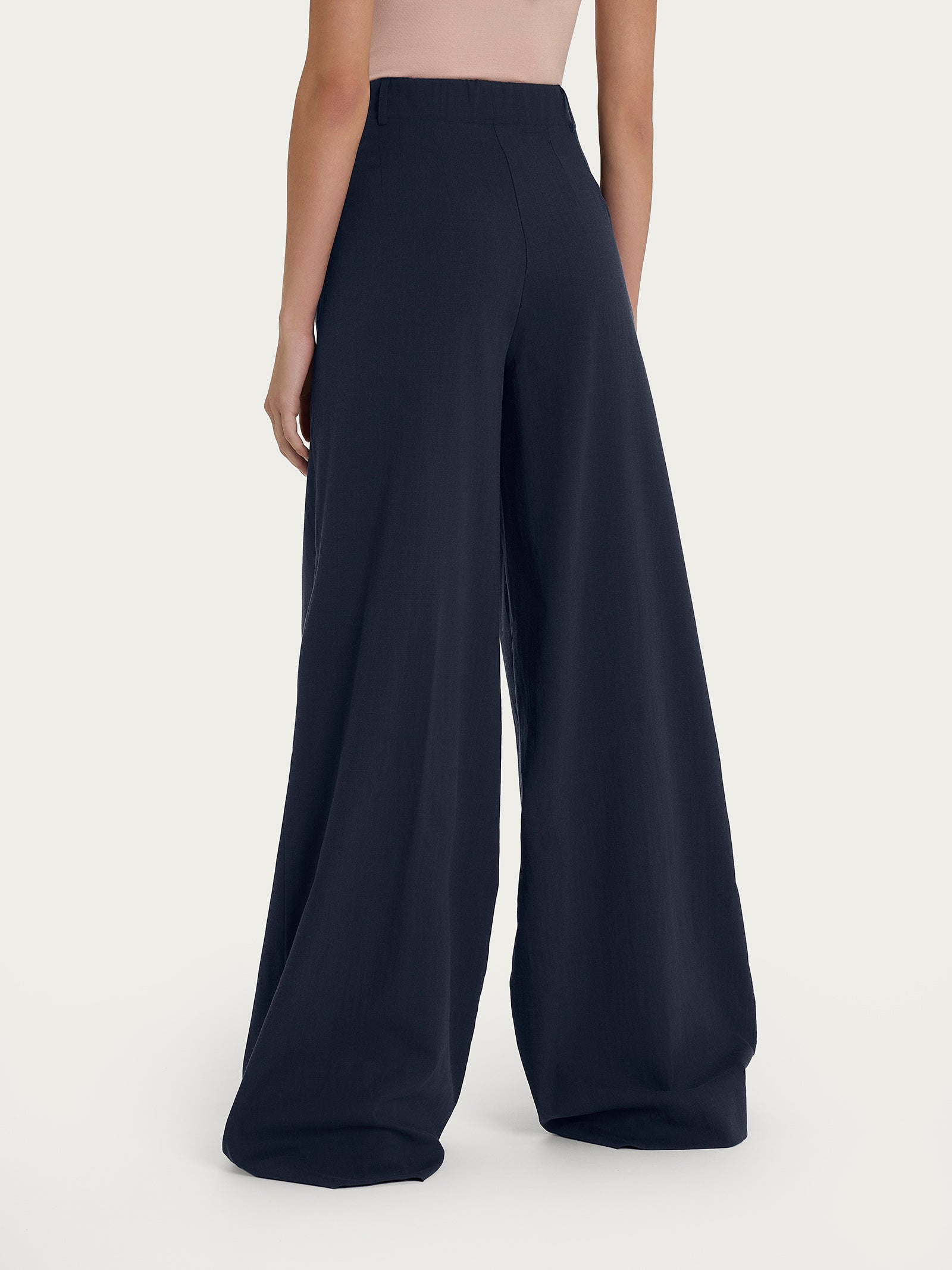Ragno Super Natural Pantalone Palazzo Bleu con Tasche