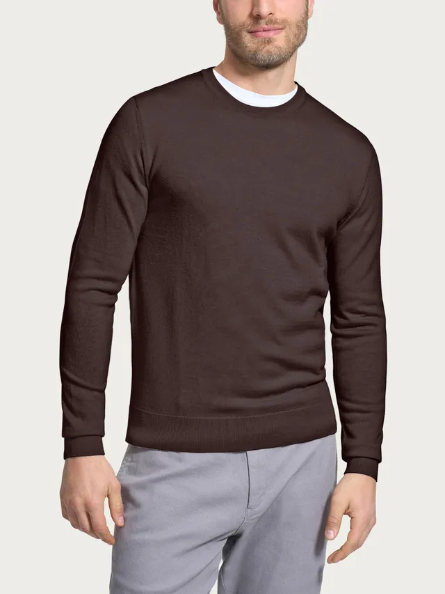 Ragno Merino Soft Pull Girocollo maglione chocolate lana merino