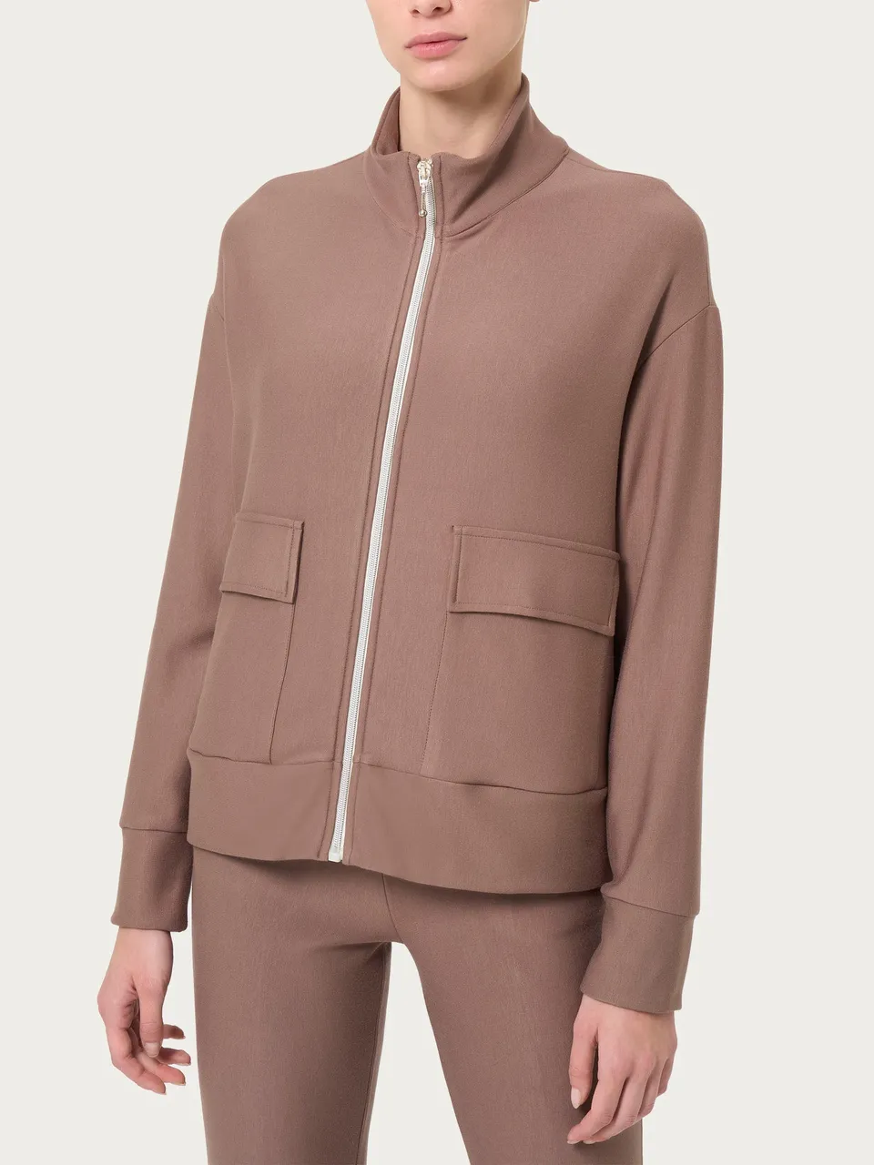 Ragno Eco Techno Fleece giacca zip pine bark