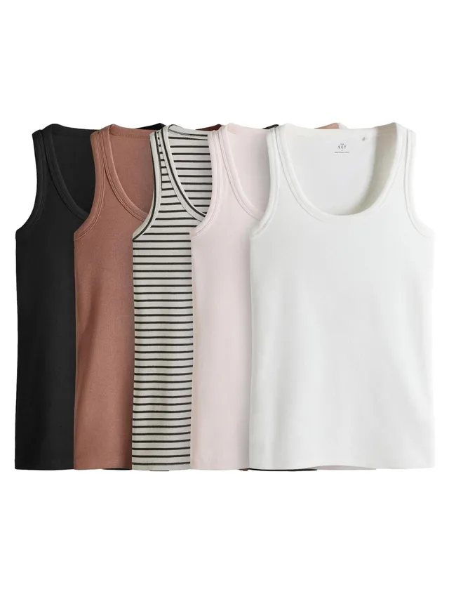 Next The Set canotte coste donna confezione 5 pezzi cotone