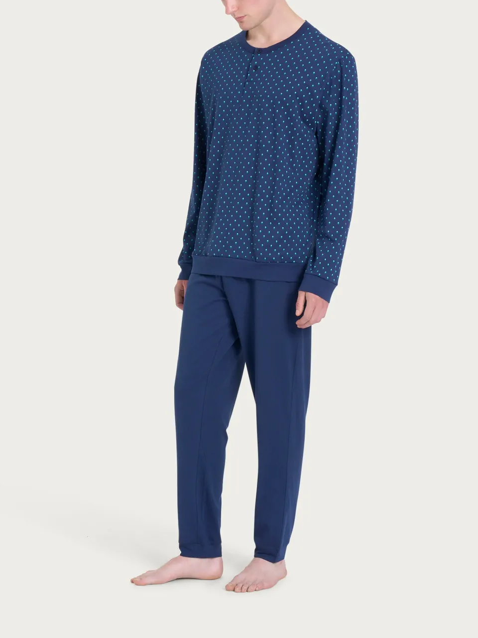 Ragno Jersey Cotone Pigiama Serafino Naval Academy