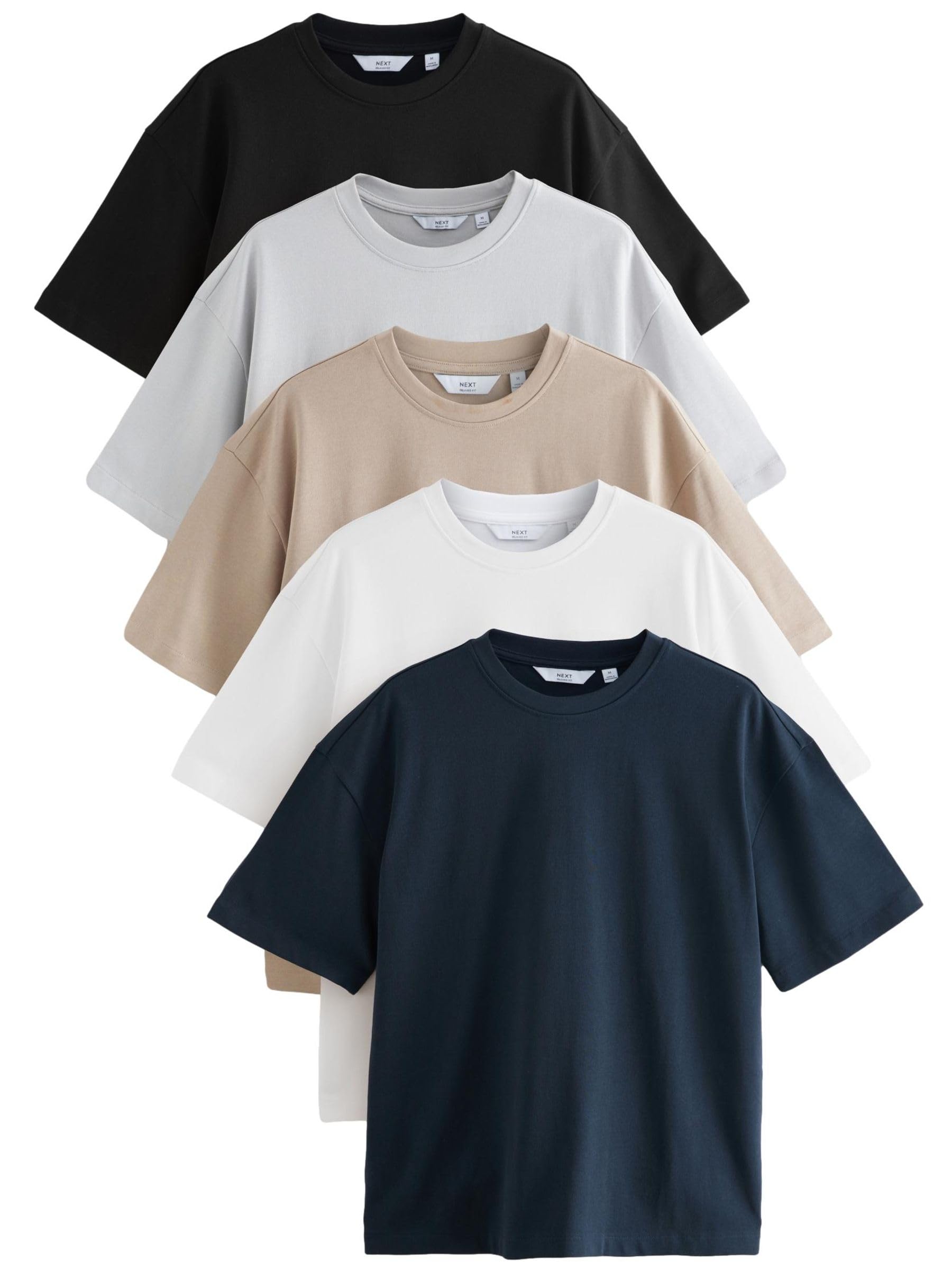 Next T-shirt Uomo 100% Cotone Confezione 5 Pezzi Taglia L