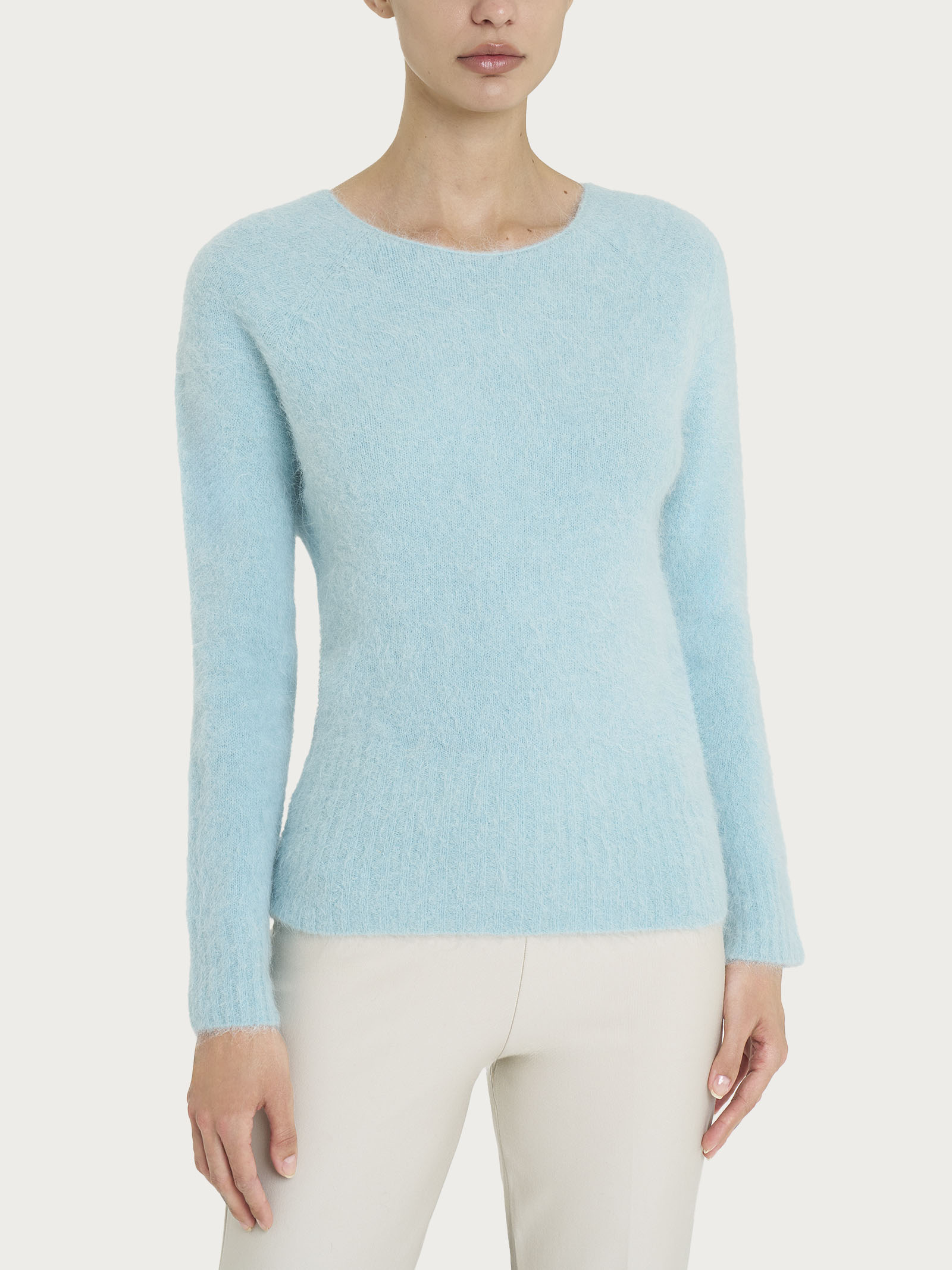 Ragno Merino Soft Girocollo Nile Blue misto alpaca