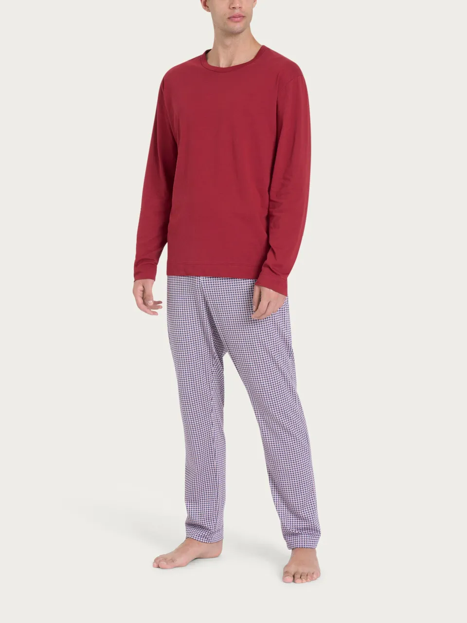 Ragno Jersey Cotone pigiama lungo uomo Biking Red puro cotone