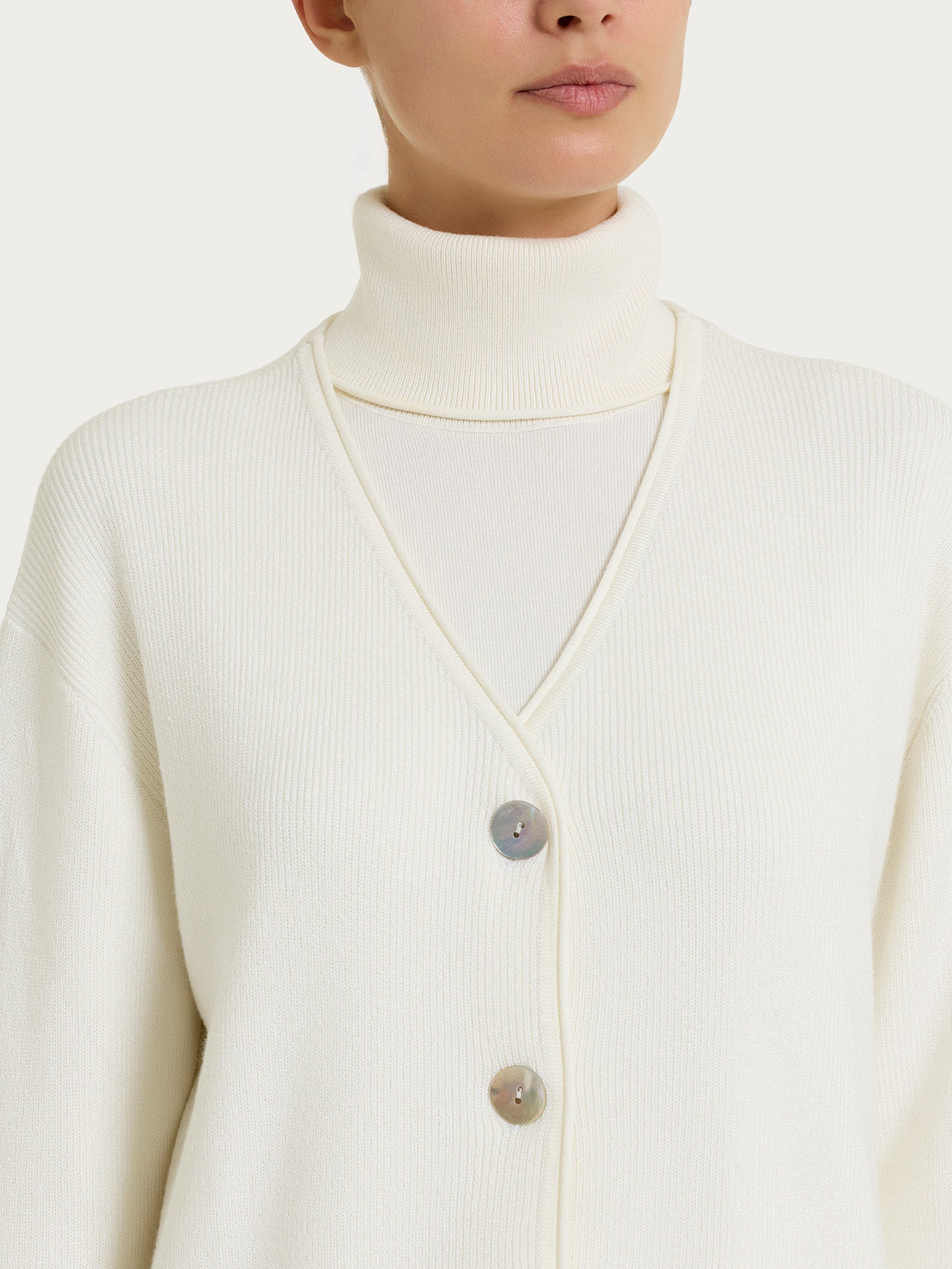 Ragno Four Seasons Cardigan Donna Avorio Scollo V