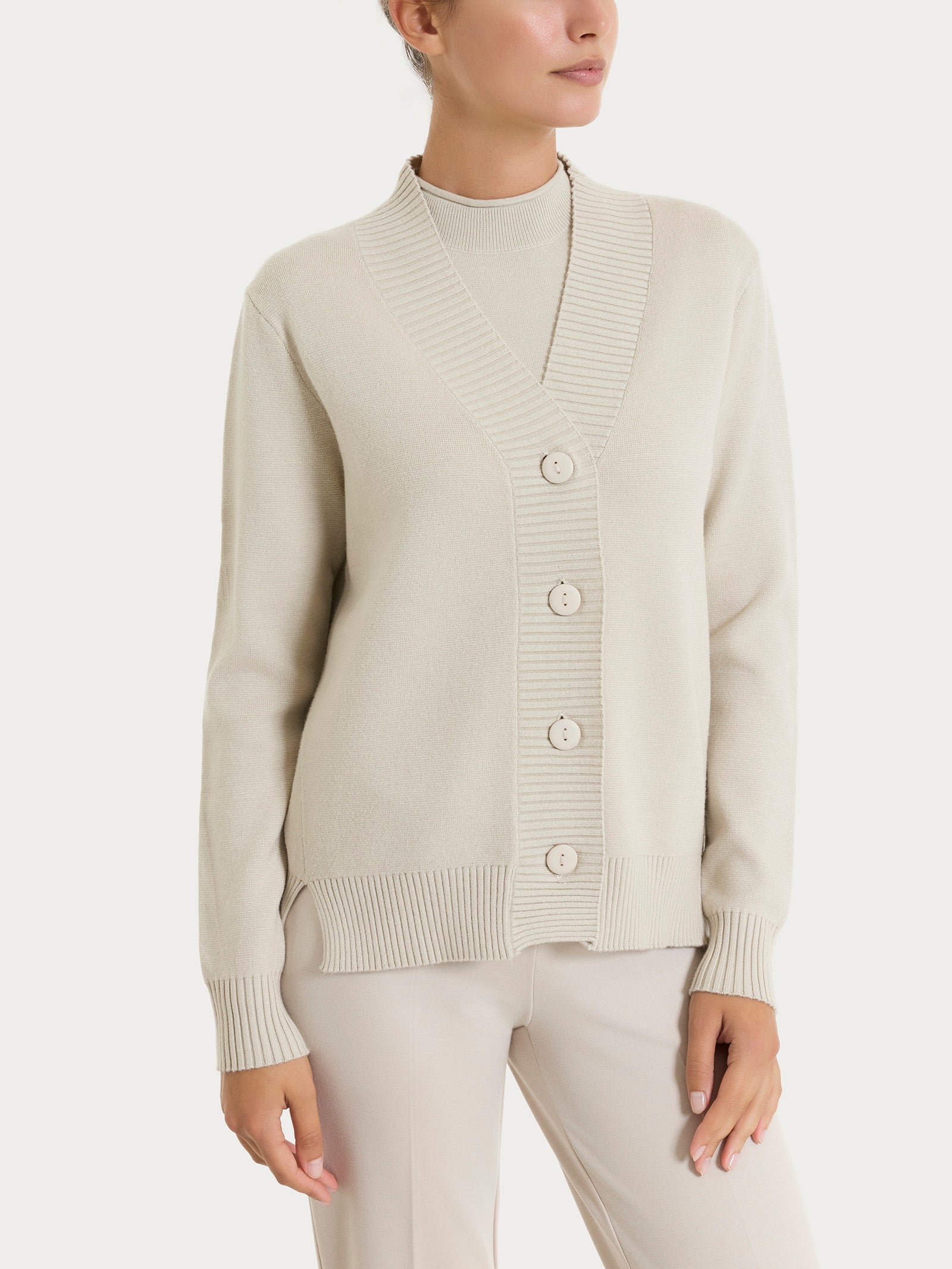 Ragno Super Soft cardigan Champignon bottoni