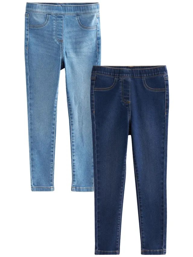 Next Jeggings Bambina Confezione da 2 Denim Vita Elastica