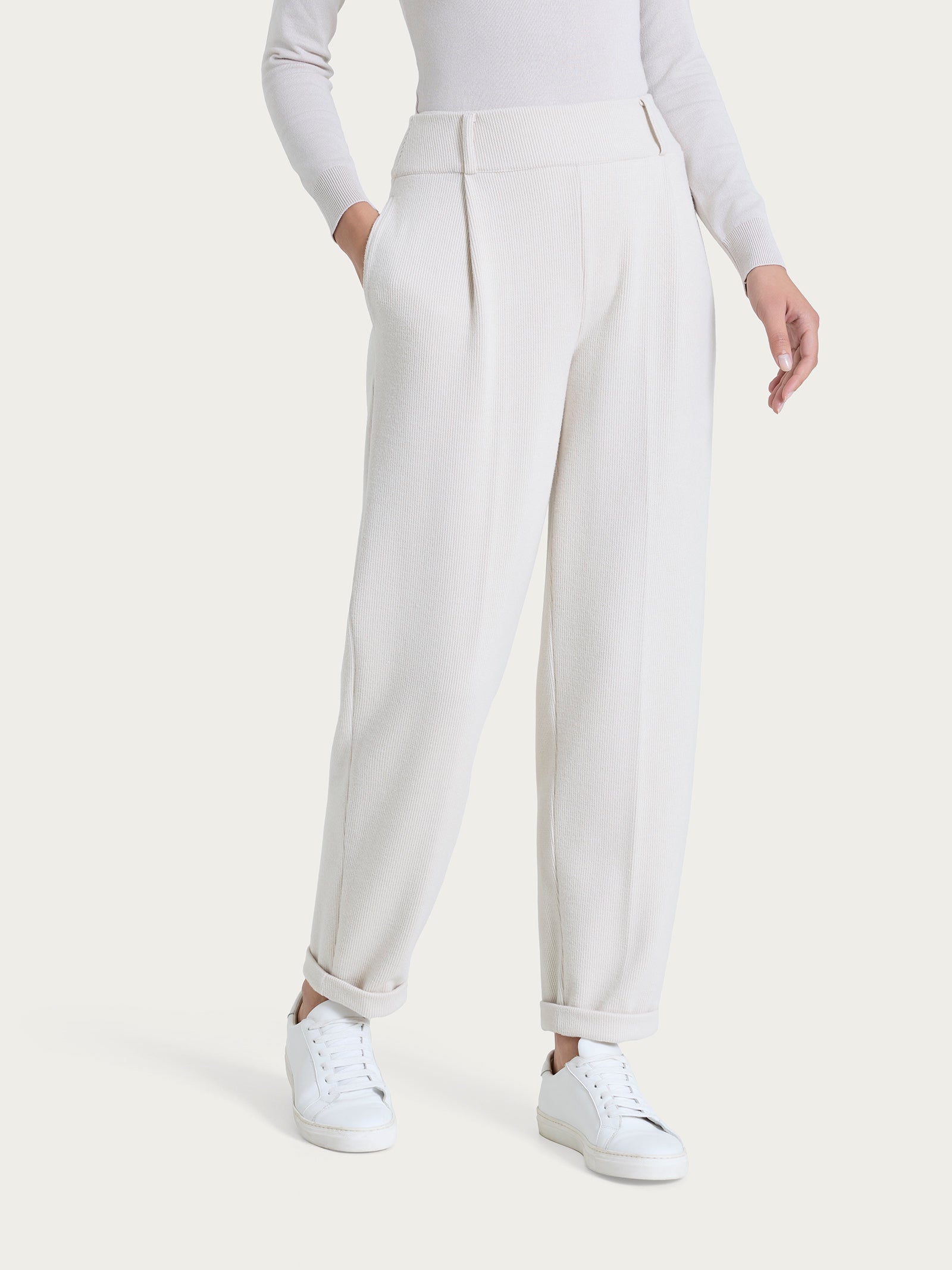 Ragno Relaxed Pantalone Carota Donna Velvet Champignon velluto