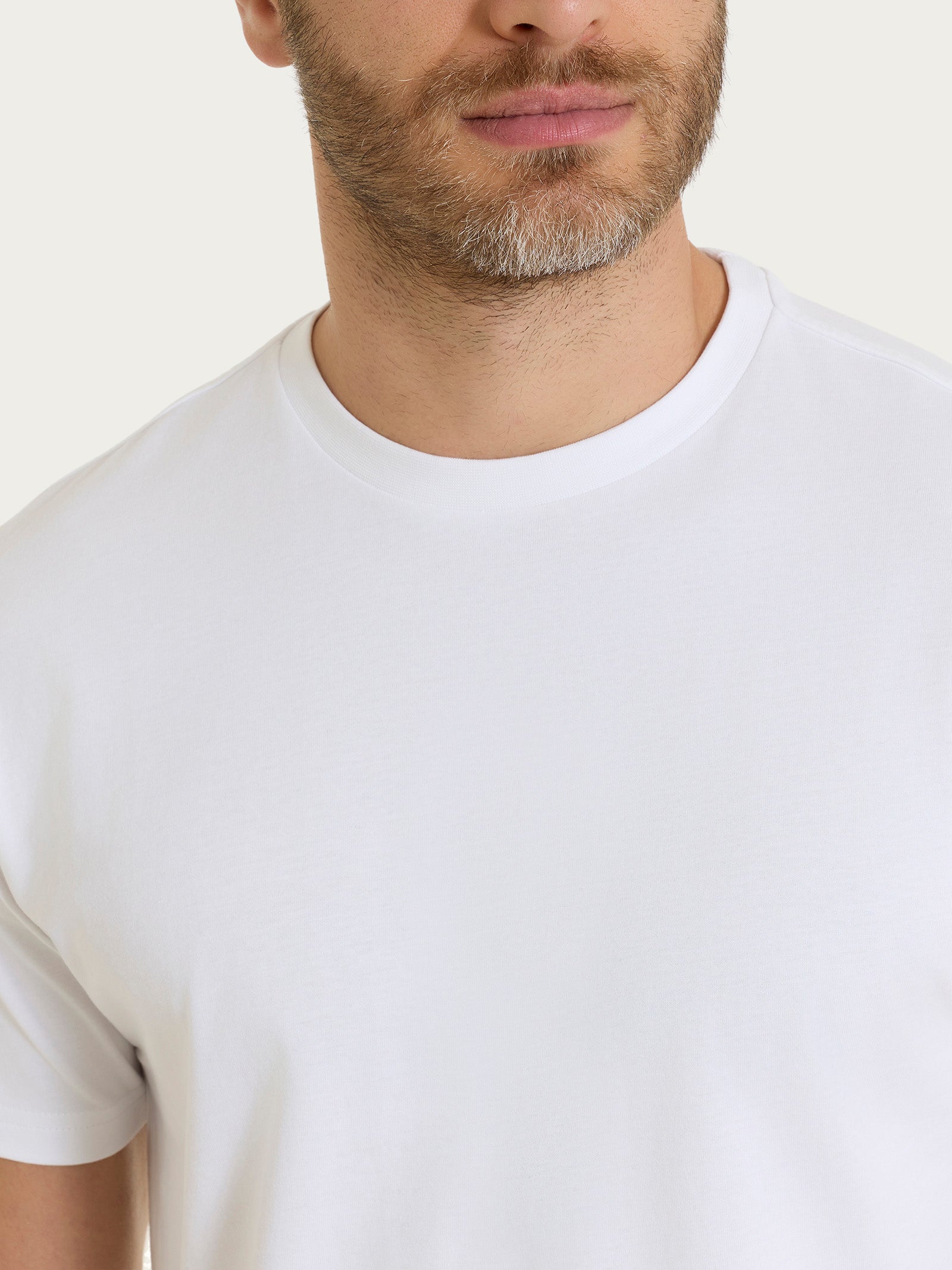 Ragno T-shirt Girocollo Uomo Bianco in Jersey Puro Cotone