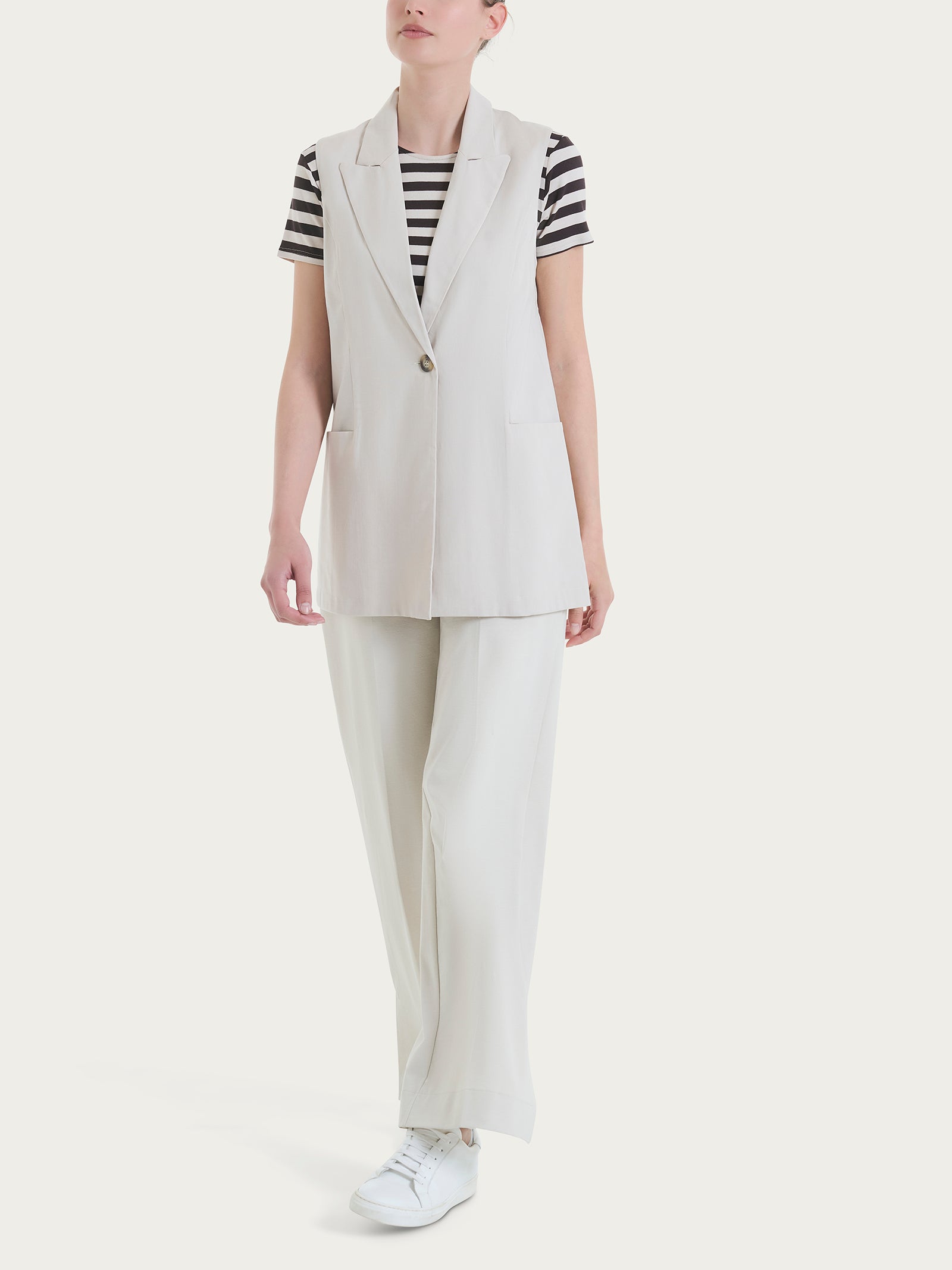 Ragno Super Natural Gilet Lungo Donna Champignon Fresco