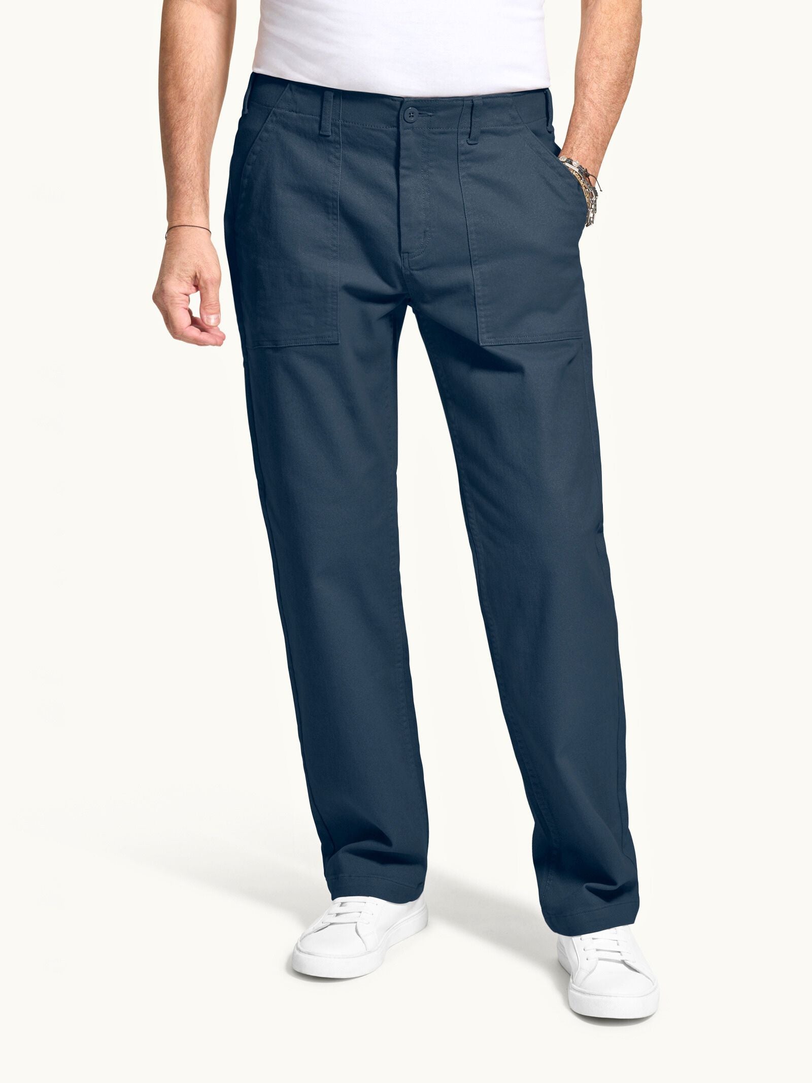 Ragno Raw Twill Pantalone Explorer India Ink in Cotone