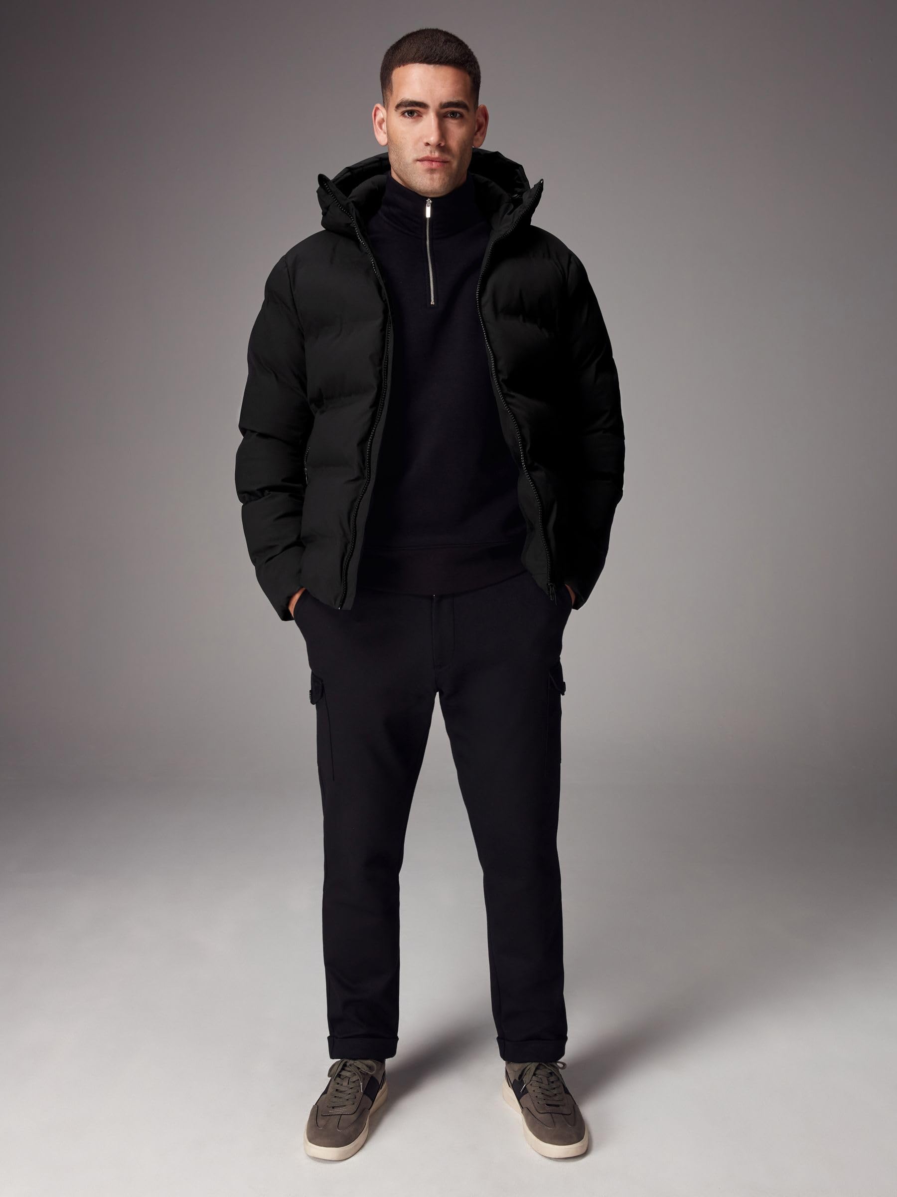 Next felpa uomo jersey cotone zip corta regular nera