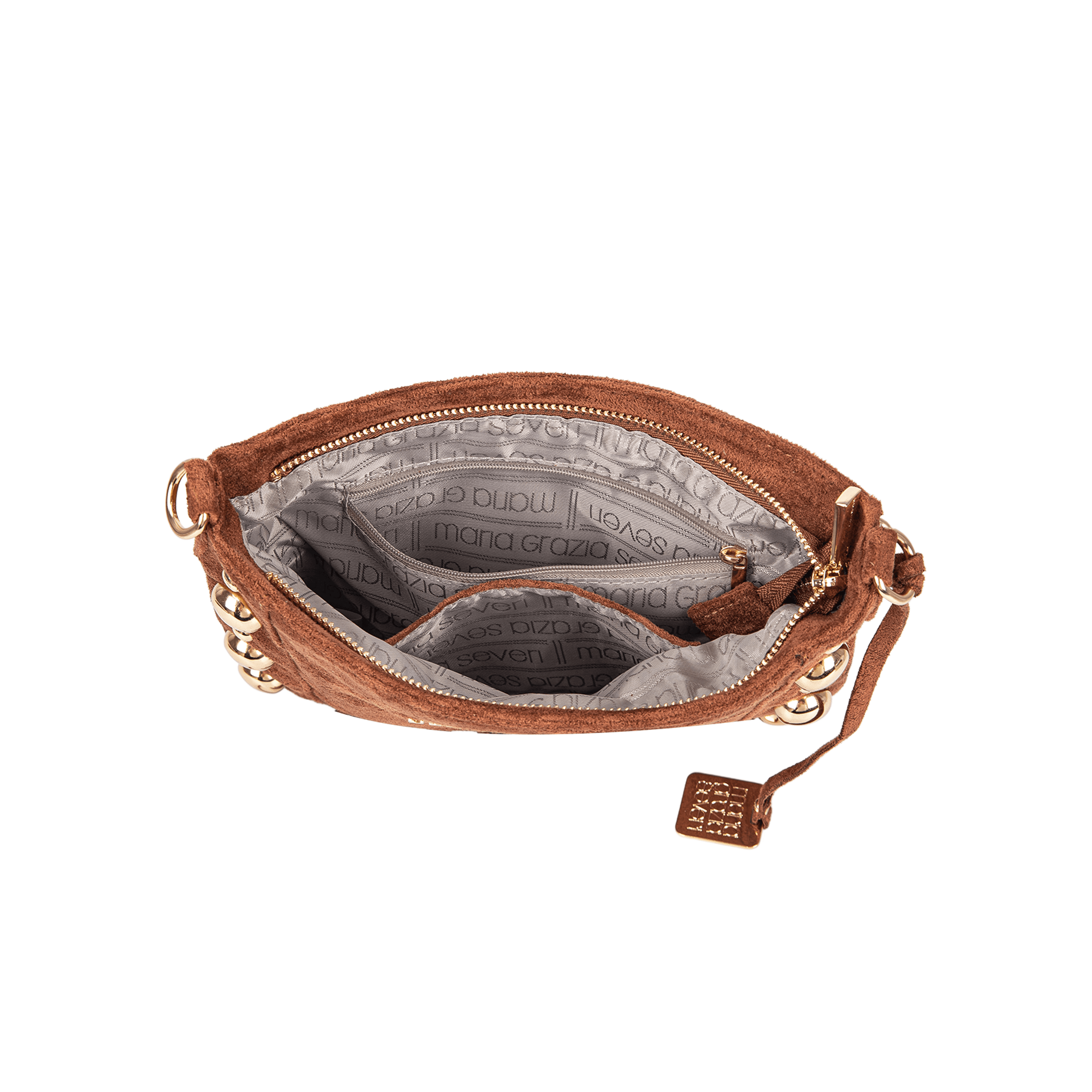 Maria Grazia Severi SSD25550-1 borsa hobo scamosciata con frange