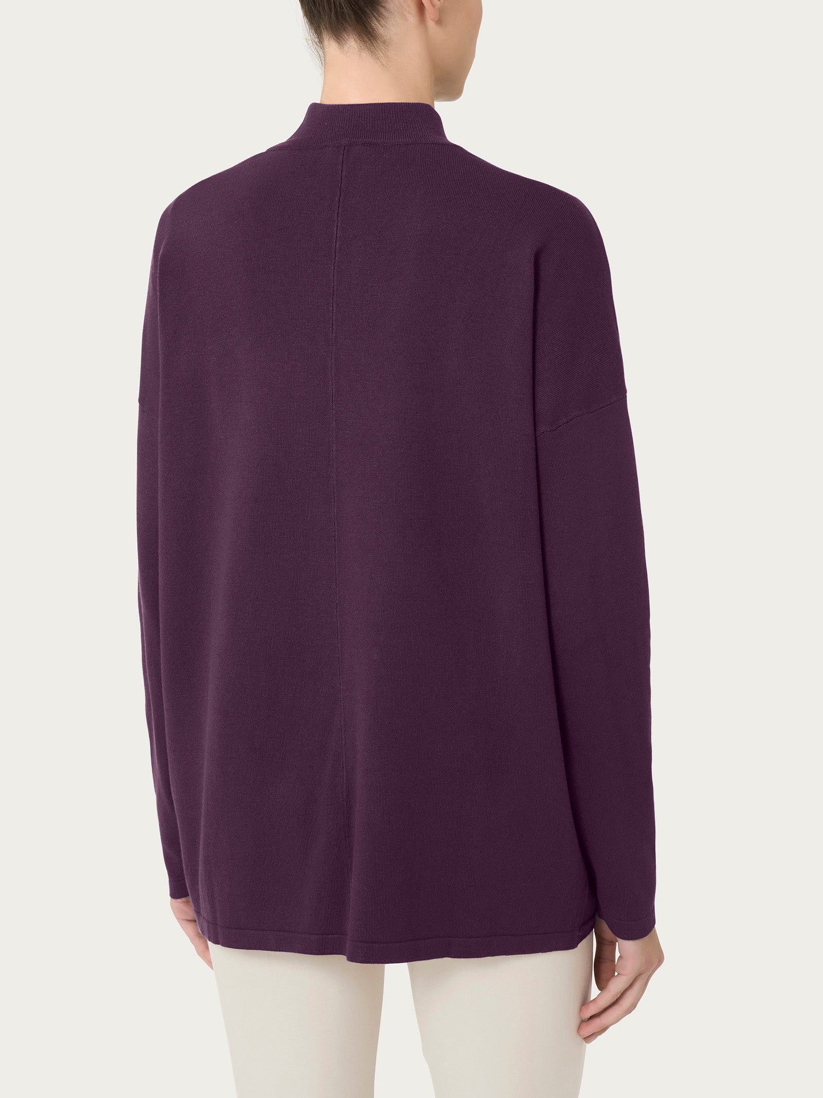 Ragno Four Seasons cardigan aperto viola misto viscosa
