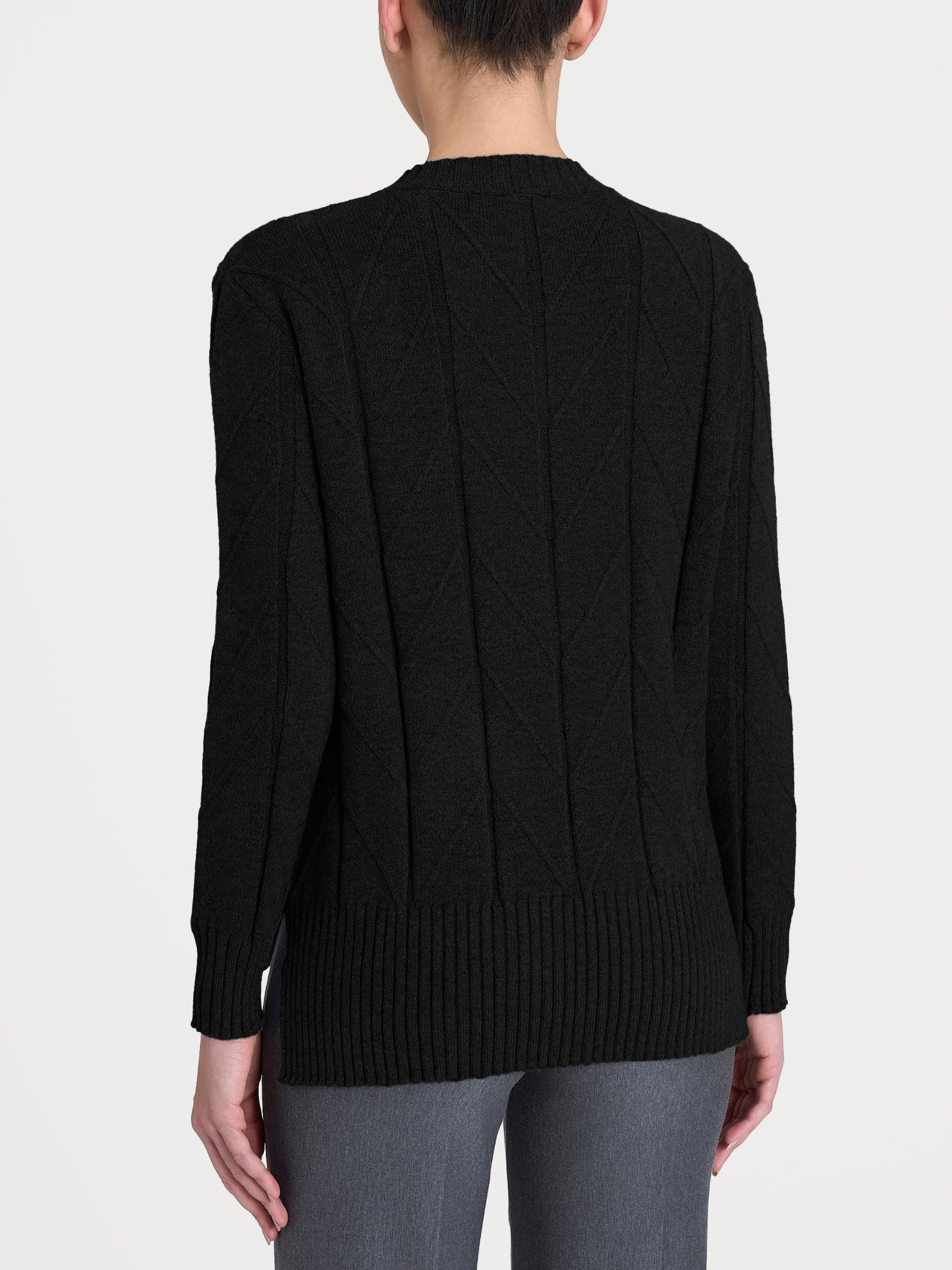 Ragno Super Soft maglia girocollo Nero punto spiga
