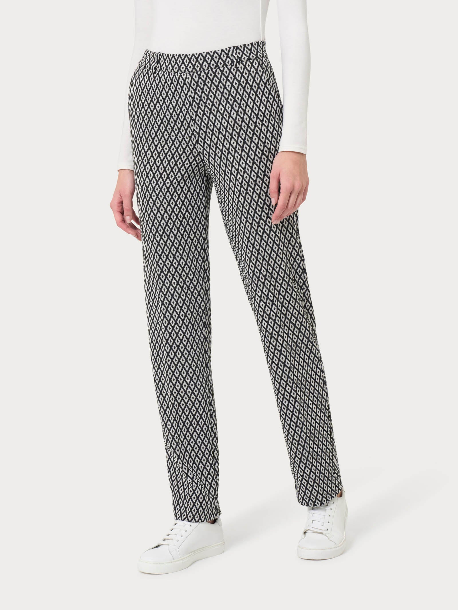 Ragno Compact pantalone nero rombi gamba dritta
