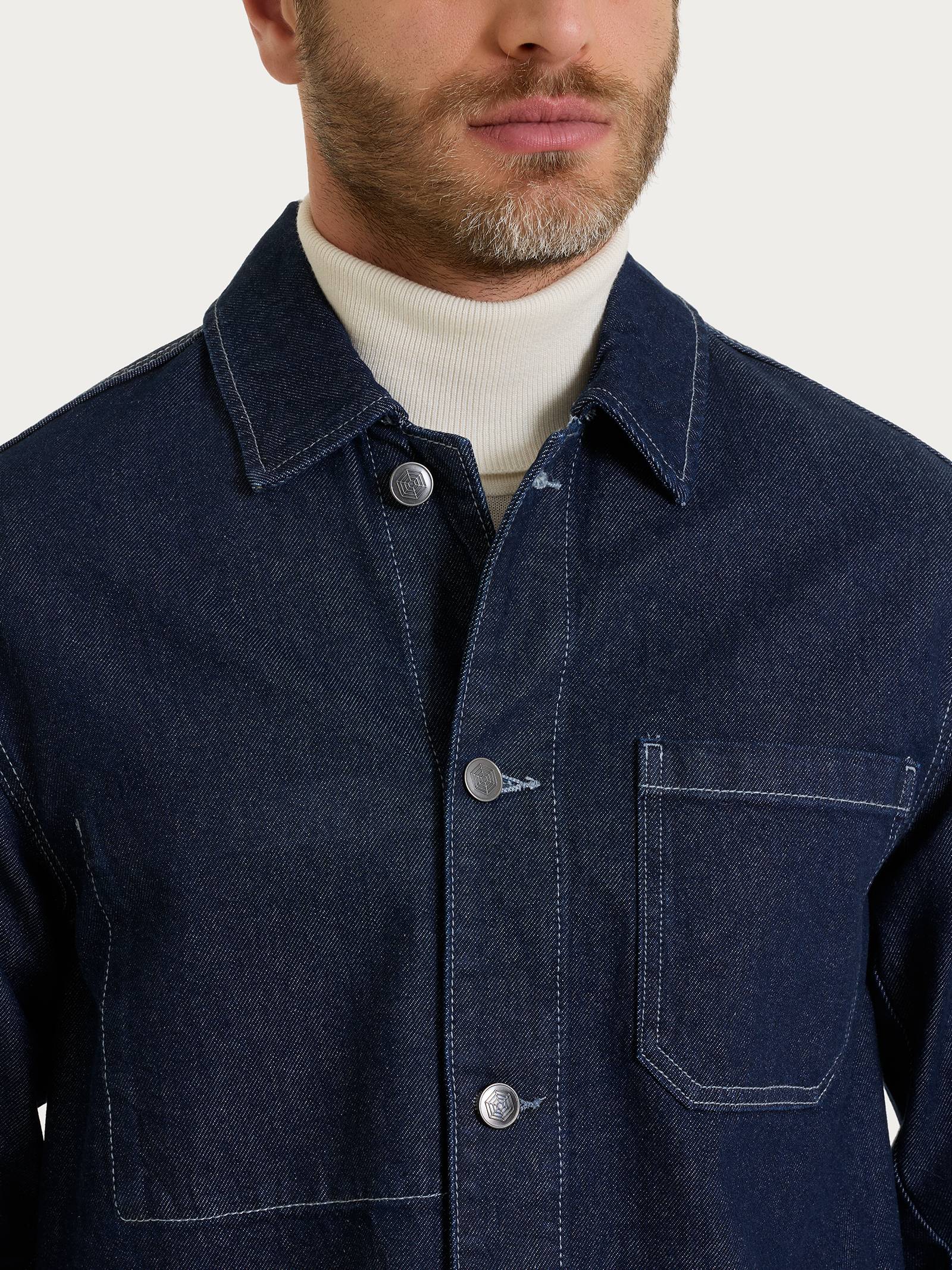 Ragno Giacca Utility Raw Denim Dark Navy