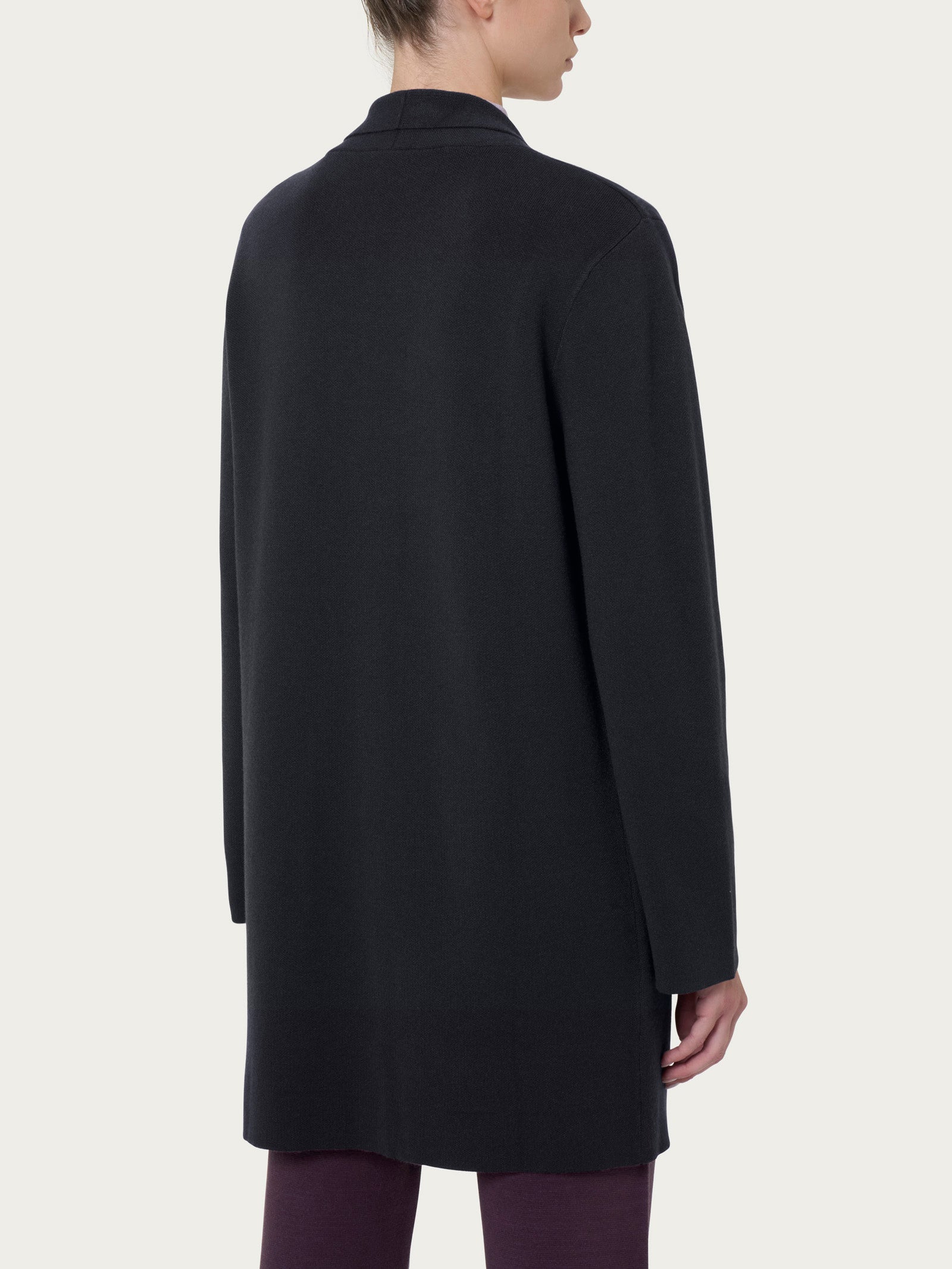 Ragno Four Seasons cardigan lungo Nero aperto con tasche