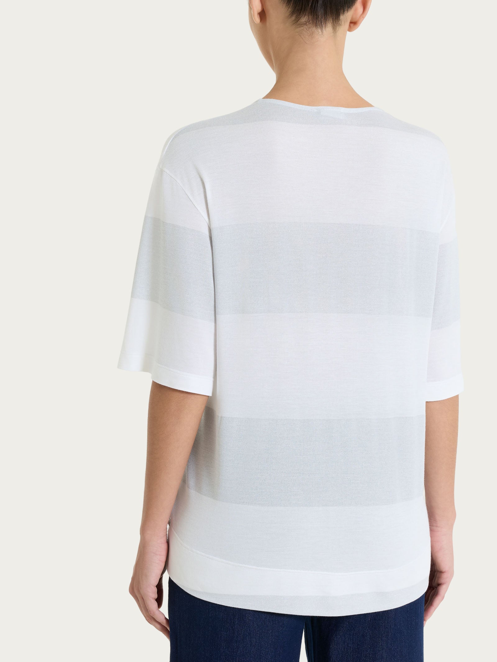 Ragno Summer Light maglietta girocollo Fant.Bianco righe lurex